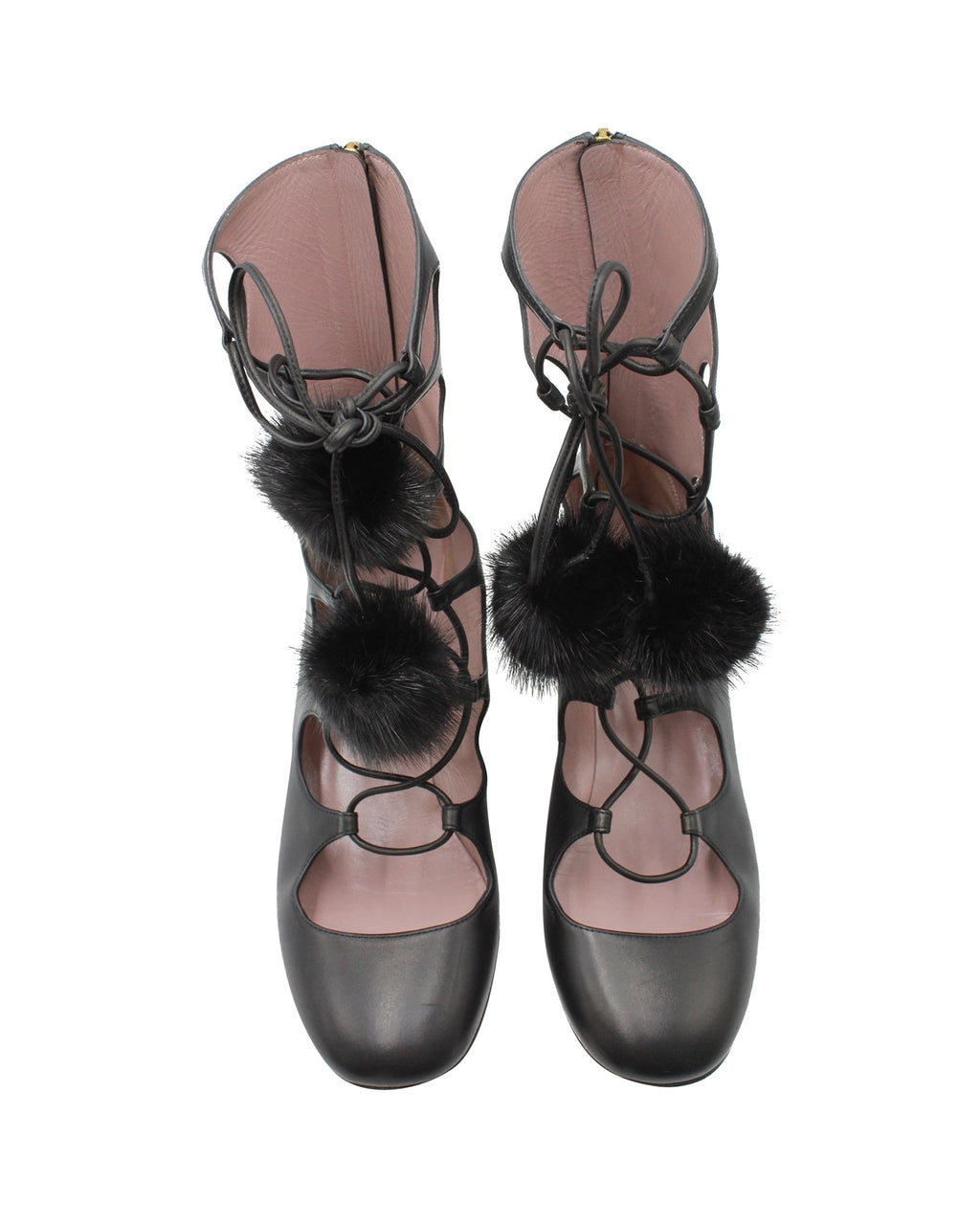 Gucci Heloise Lace-up Gladiator Boots In Black Leather