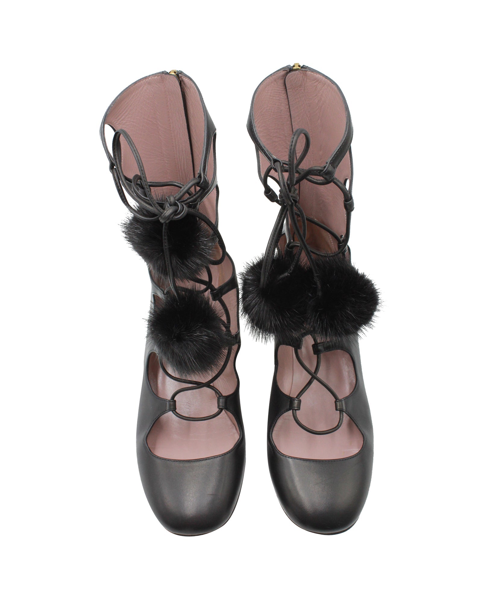 Gucci Heloise Lace-up Gladiator Boots In Black Leather