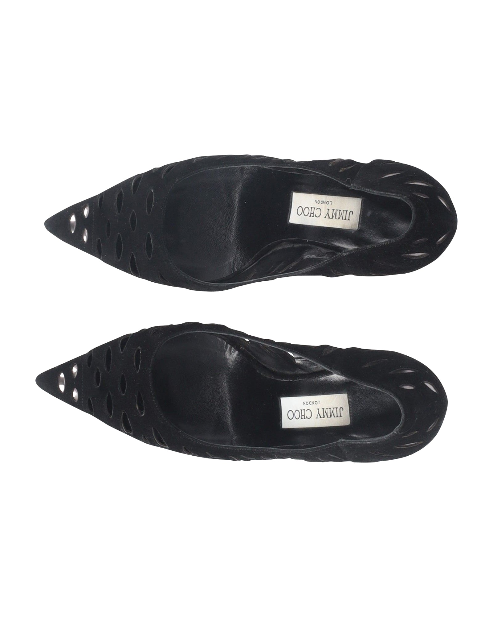 Women's Jimmy Choo Lasercut Romy Pumps Black Suede