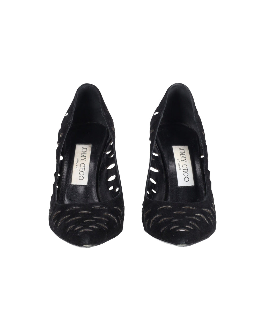 Women's Jimmy Choo Lasercut Romy Pumps Black Suede