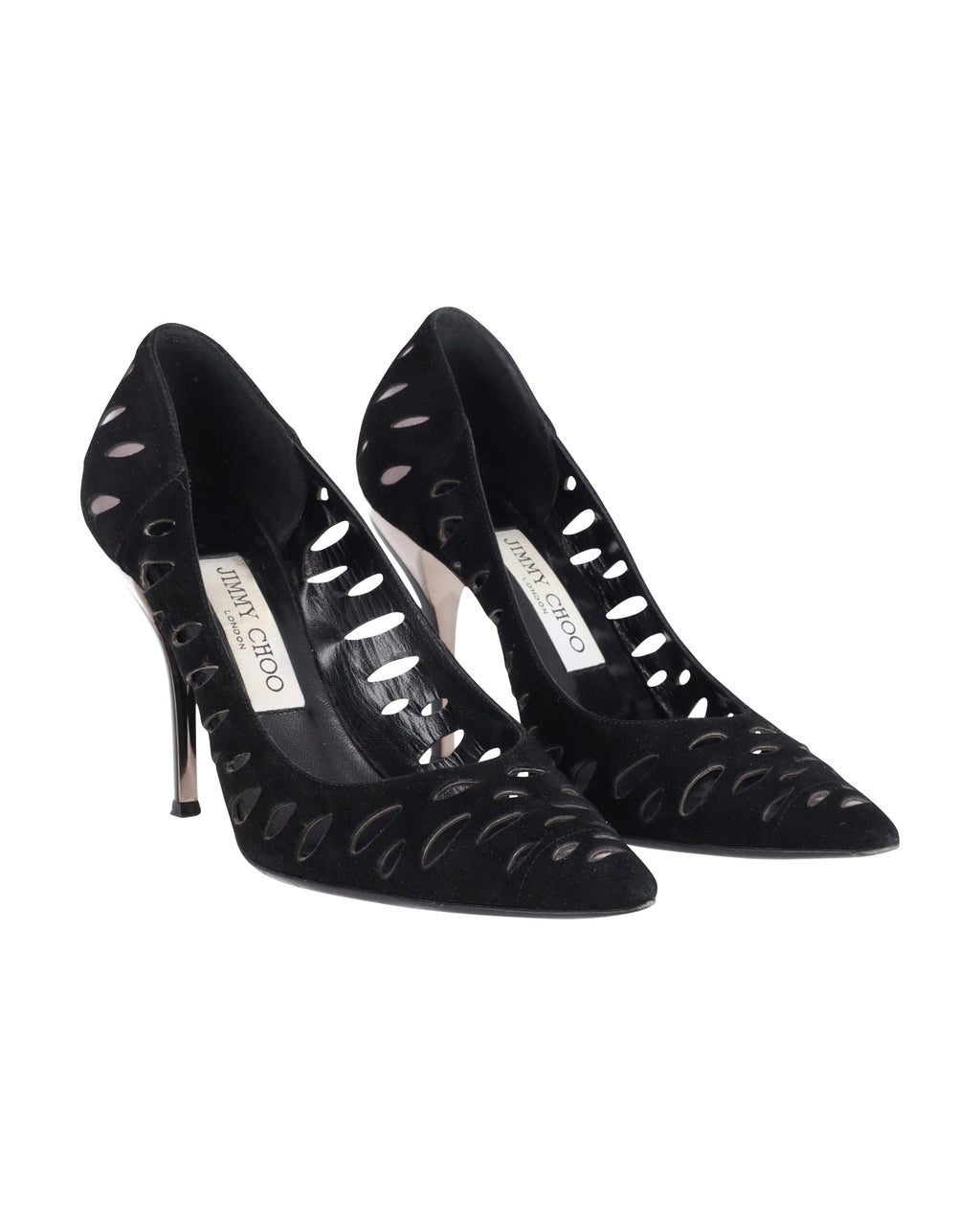 Women's Jimmy Choo Lasercut Romy Pumps Black Suede