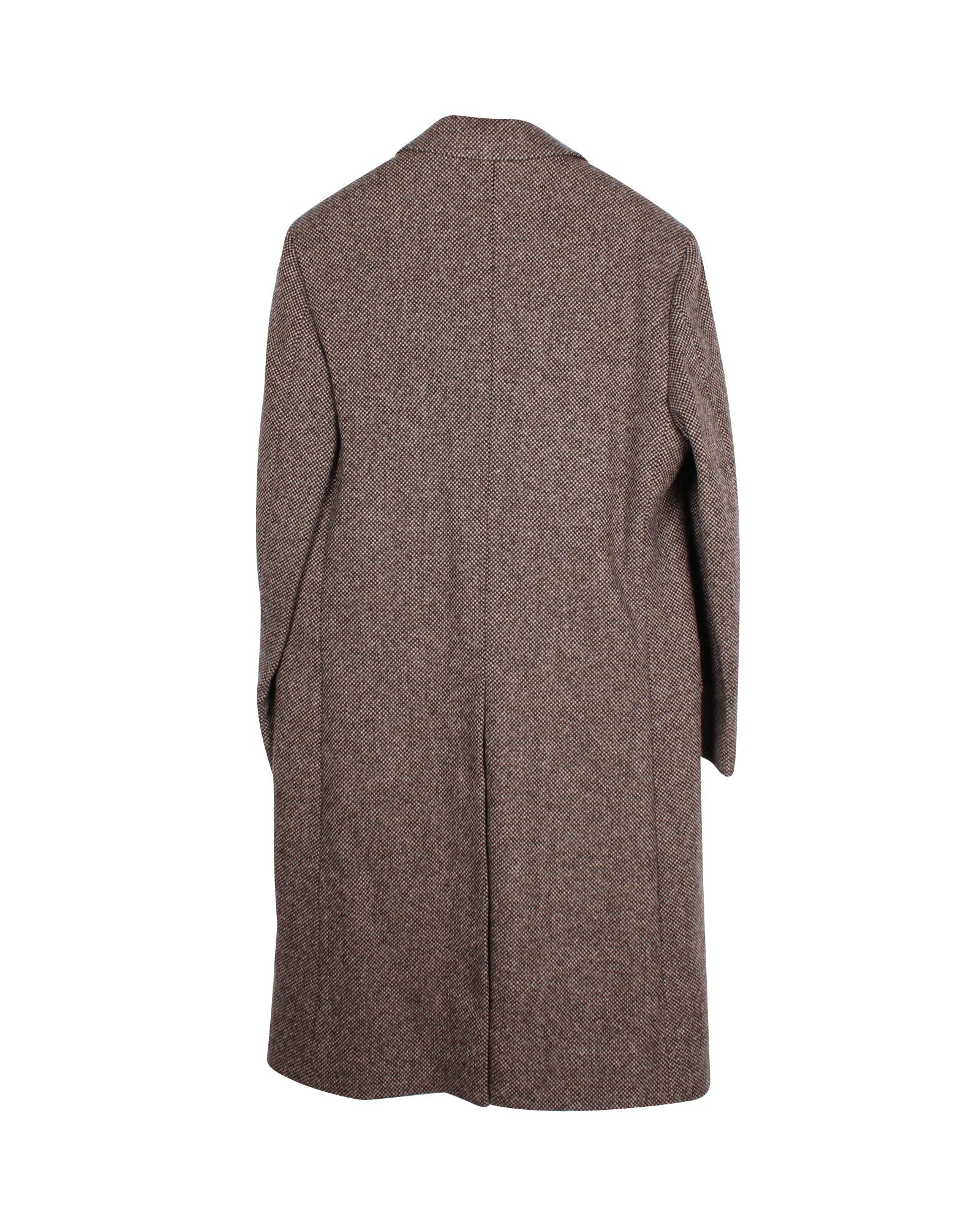 Gucci Floral Embroidered Checked Coat in Brown Wool