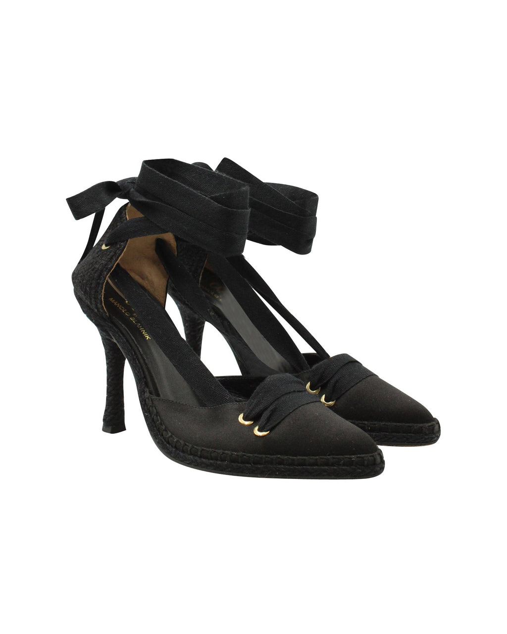 Women's Castañer by Manolo Blahnik Pumps in Black Satin