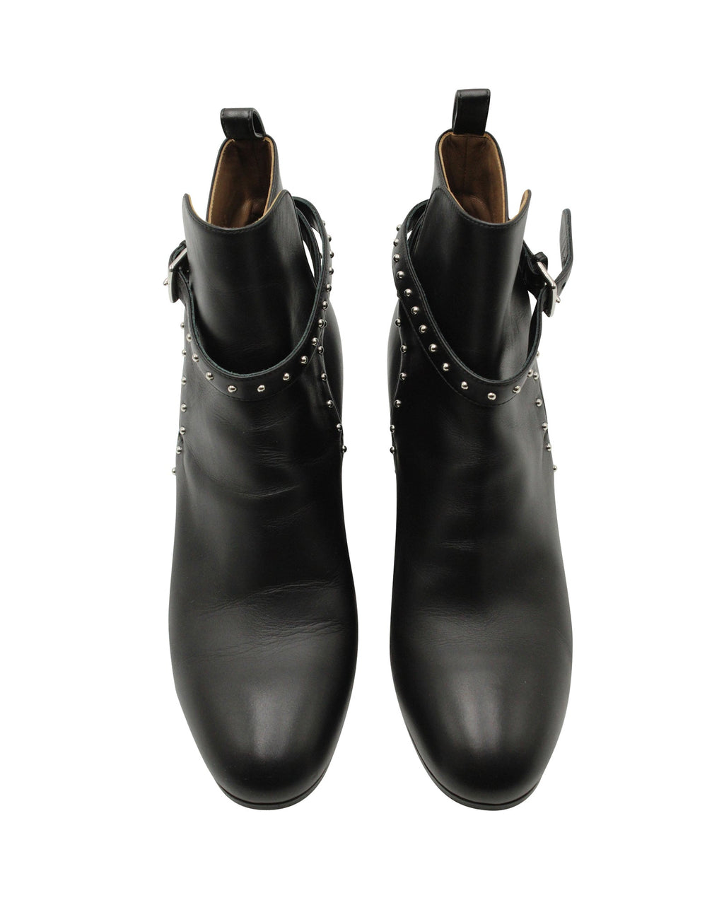 Hermes Studded Ankle Boots in Black Leather