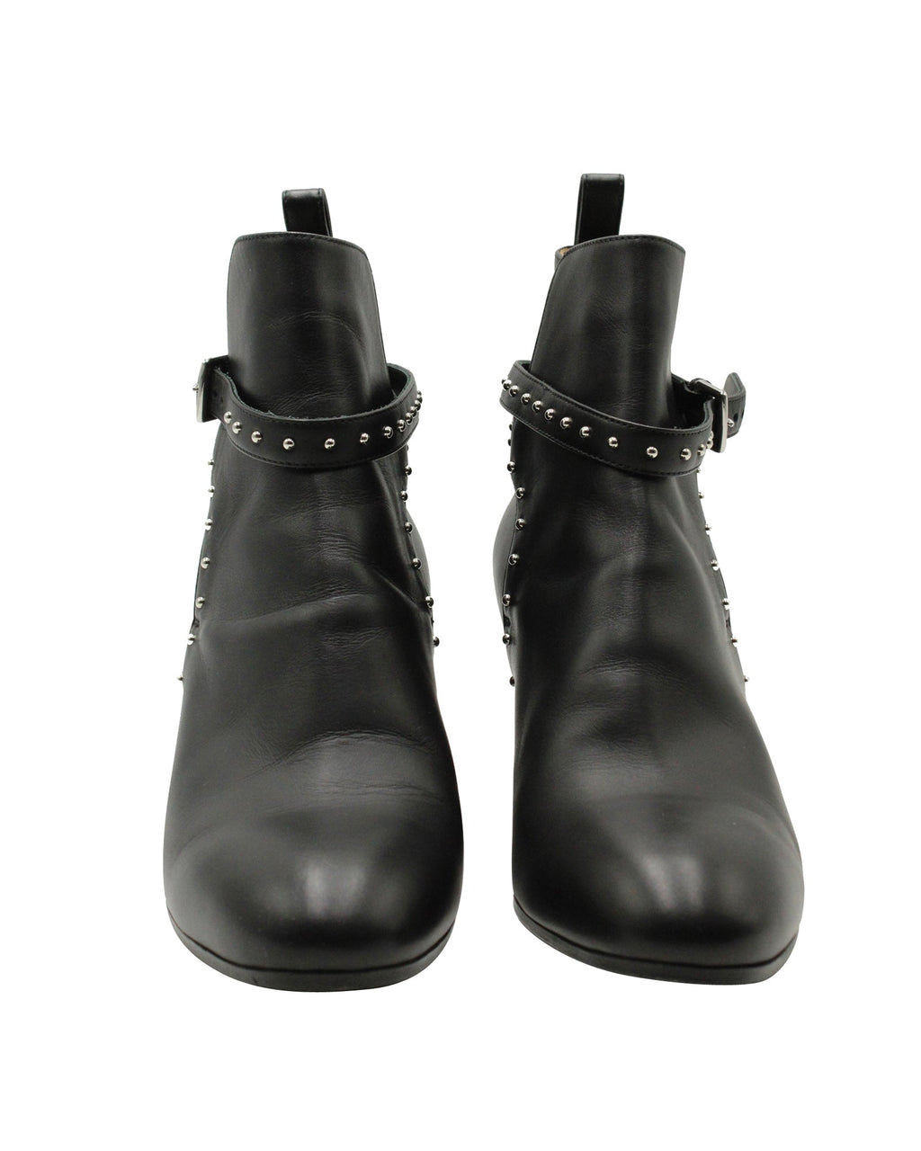 Hermes Studded Ankle Boots in Black Leather