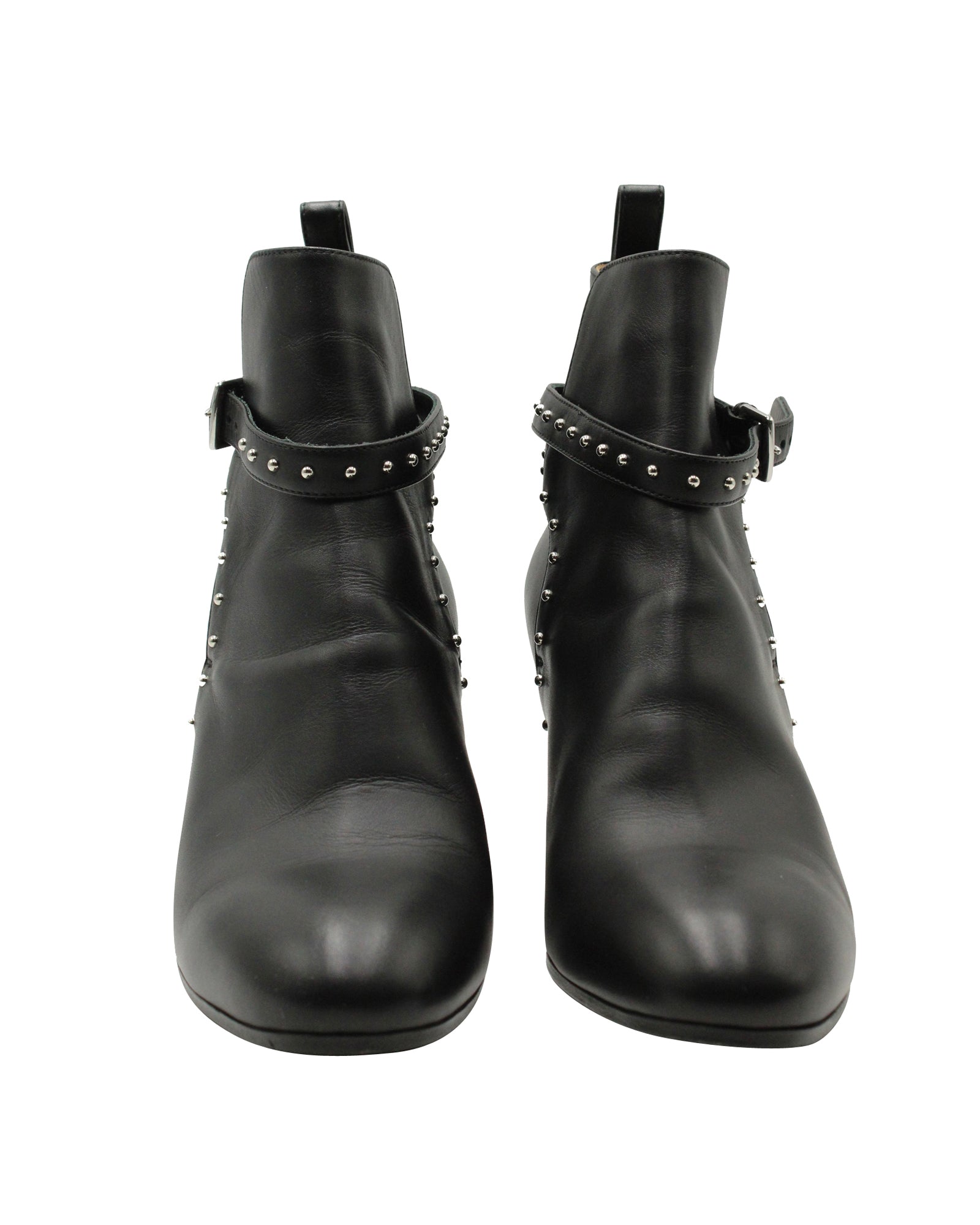 Hermes Studded Ankle Boots in Black Leather
