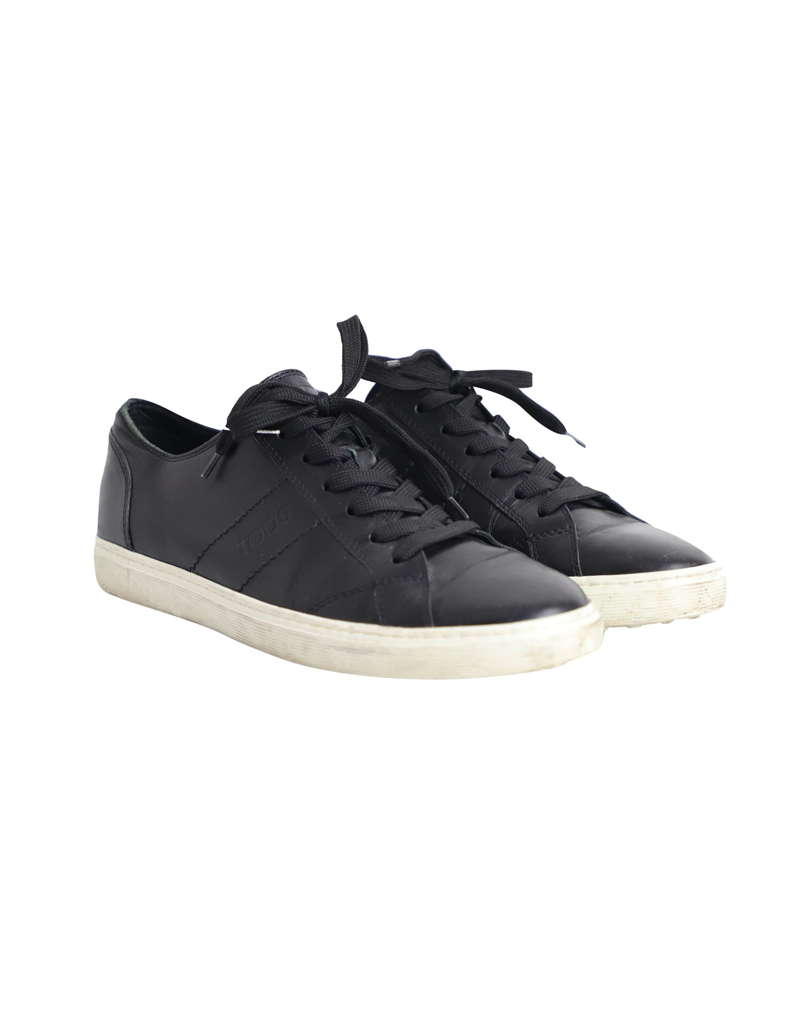 Men's Tod's Low Top Sneakers in Black Leather