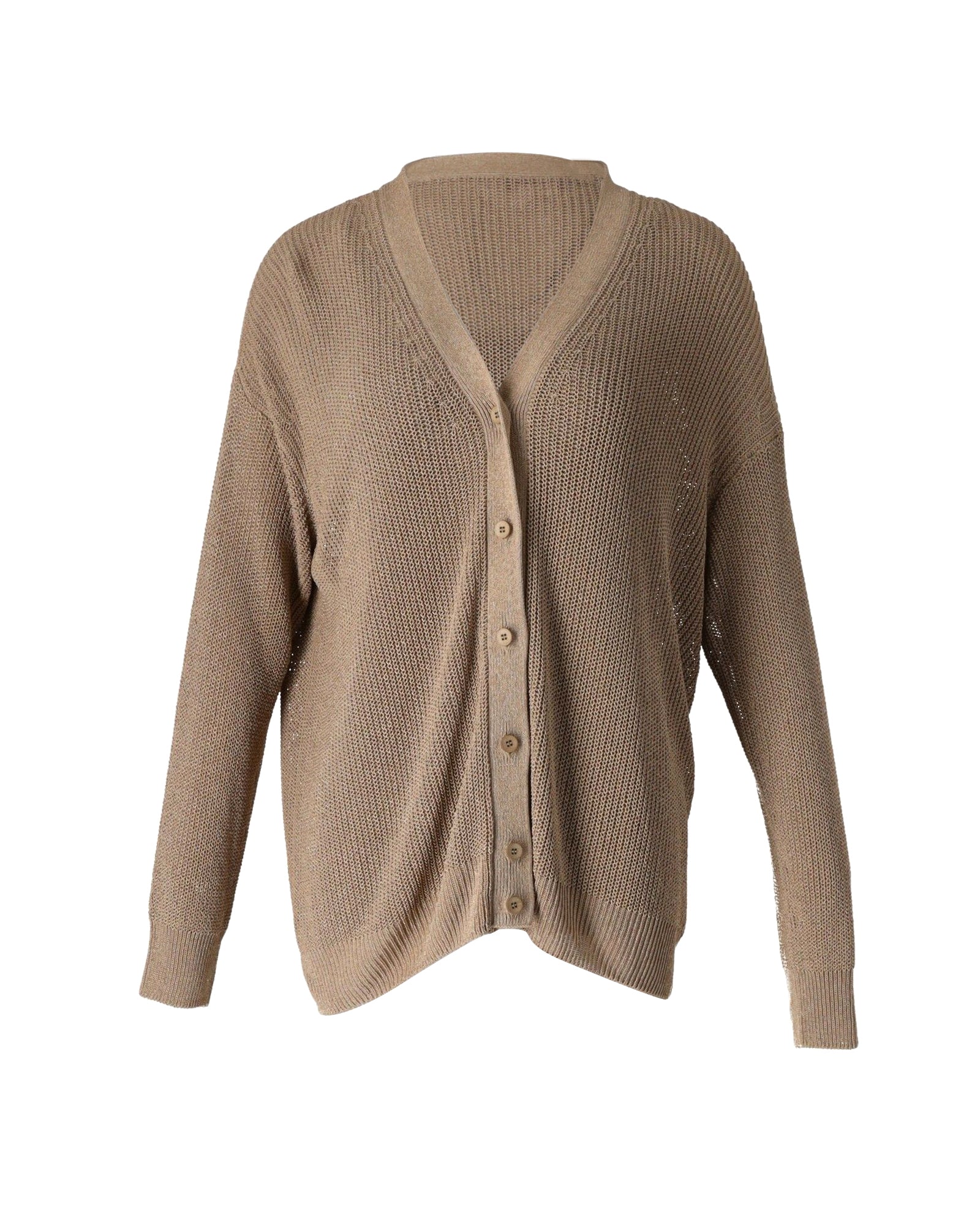 Max Mara Tenue Loose Knit Tank Top and igan Set in Brown Viscose
