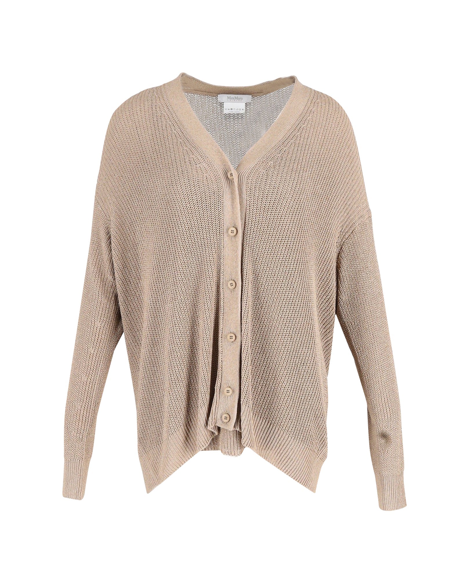 Max Mara Tenue Loose Knit Tank Top and igan Set in Brown Viscose