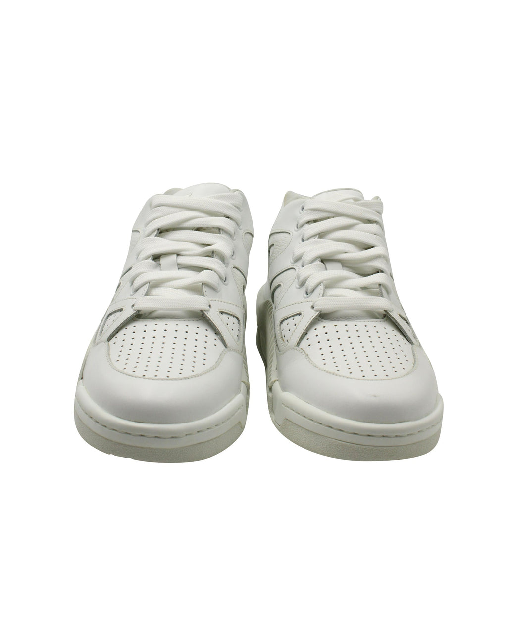 Versace Ophion Paneled Sneakers in White Leather