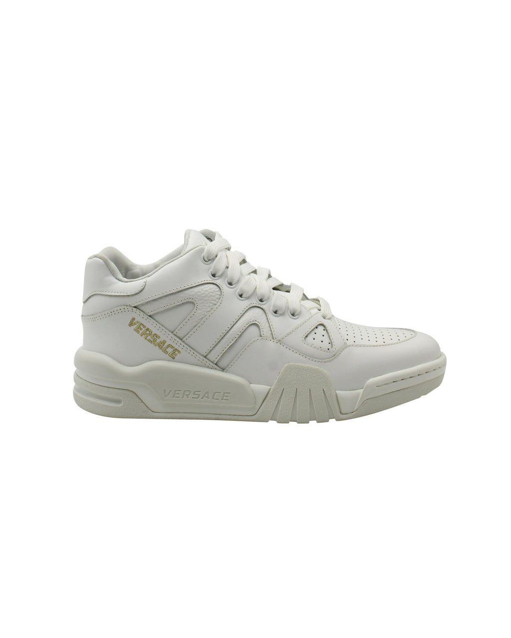 Versace Ophion Paneled Sneakers in White Leather