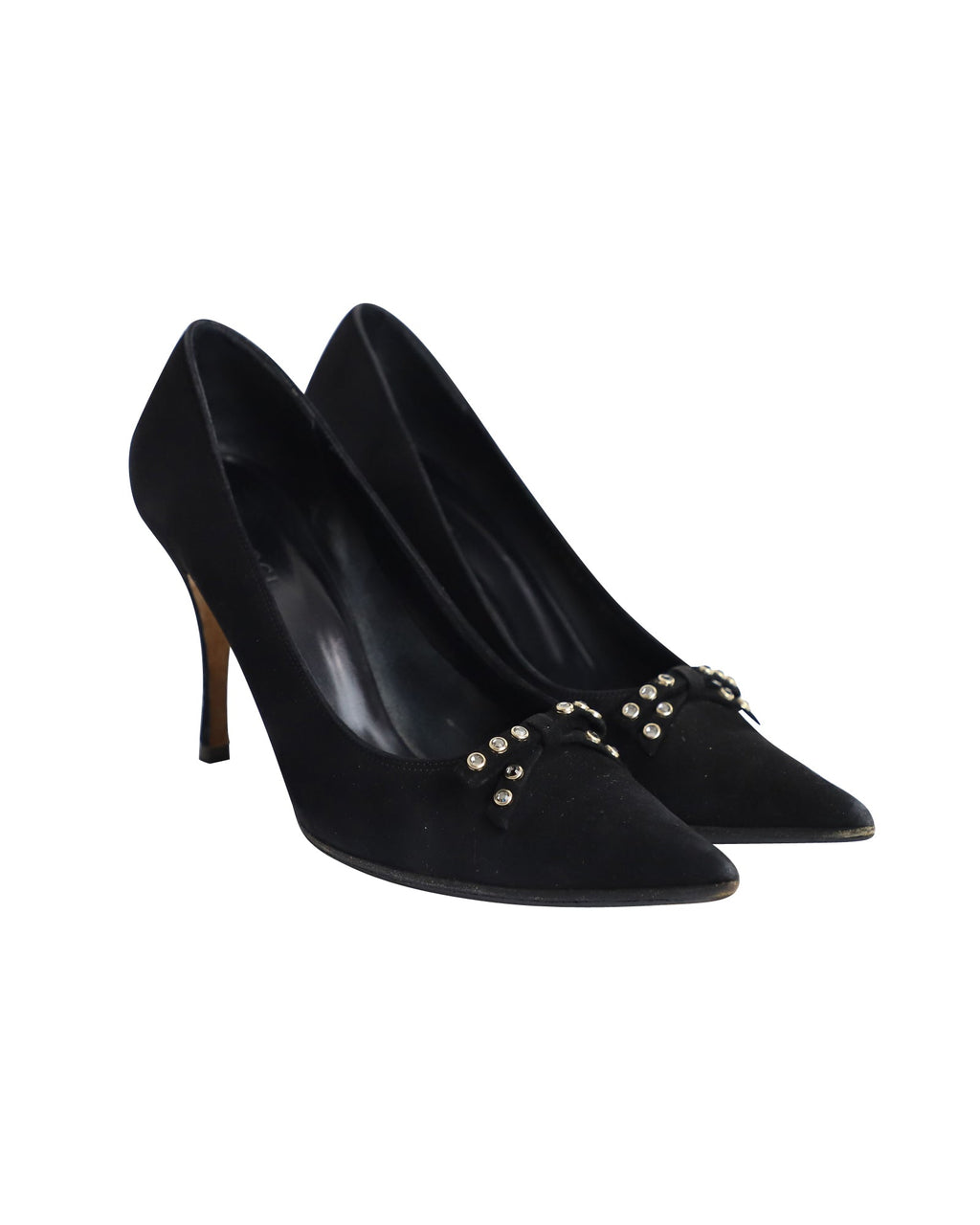Women's Gucci Pointed Court Shoes in Black Suede