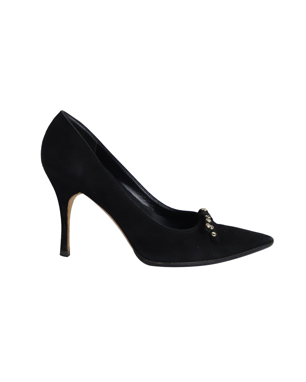 Women's Gucci Pointed Court Shoes in Black Suede