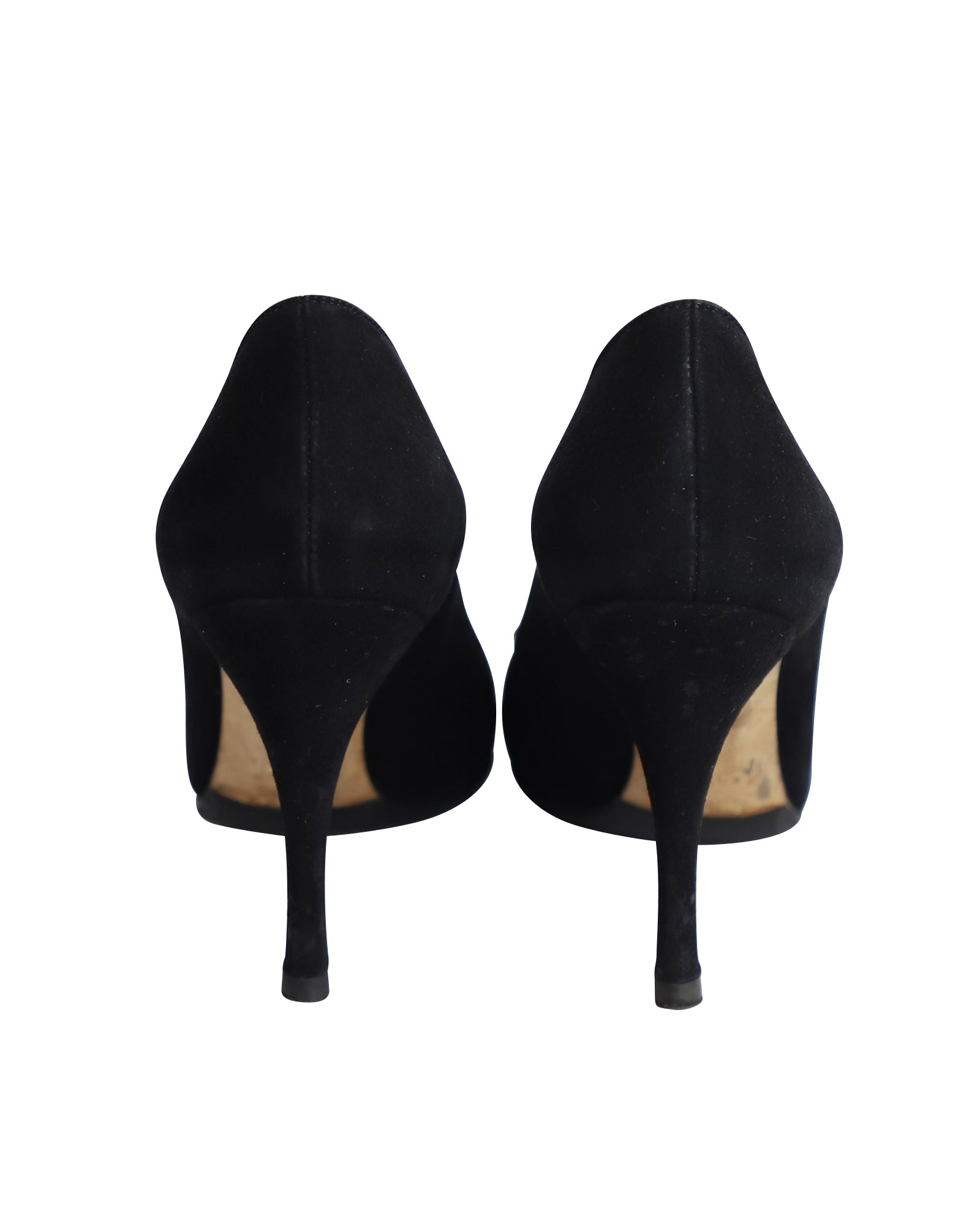 Women's Gucci Pointed Court Shoes in Black Suede
