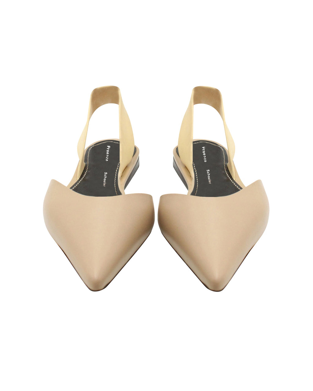 Proenza Schouler Slingback Pointed Flats in Beige Leather