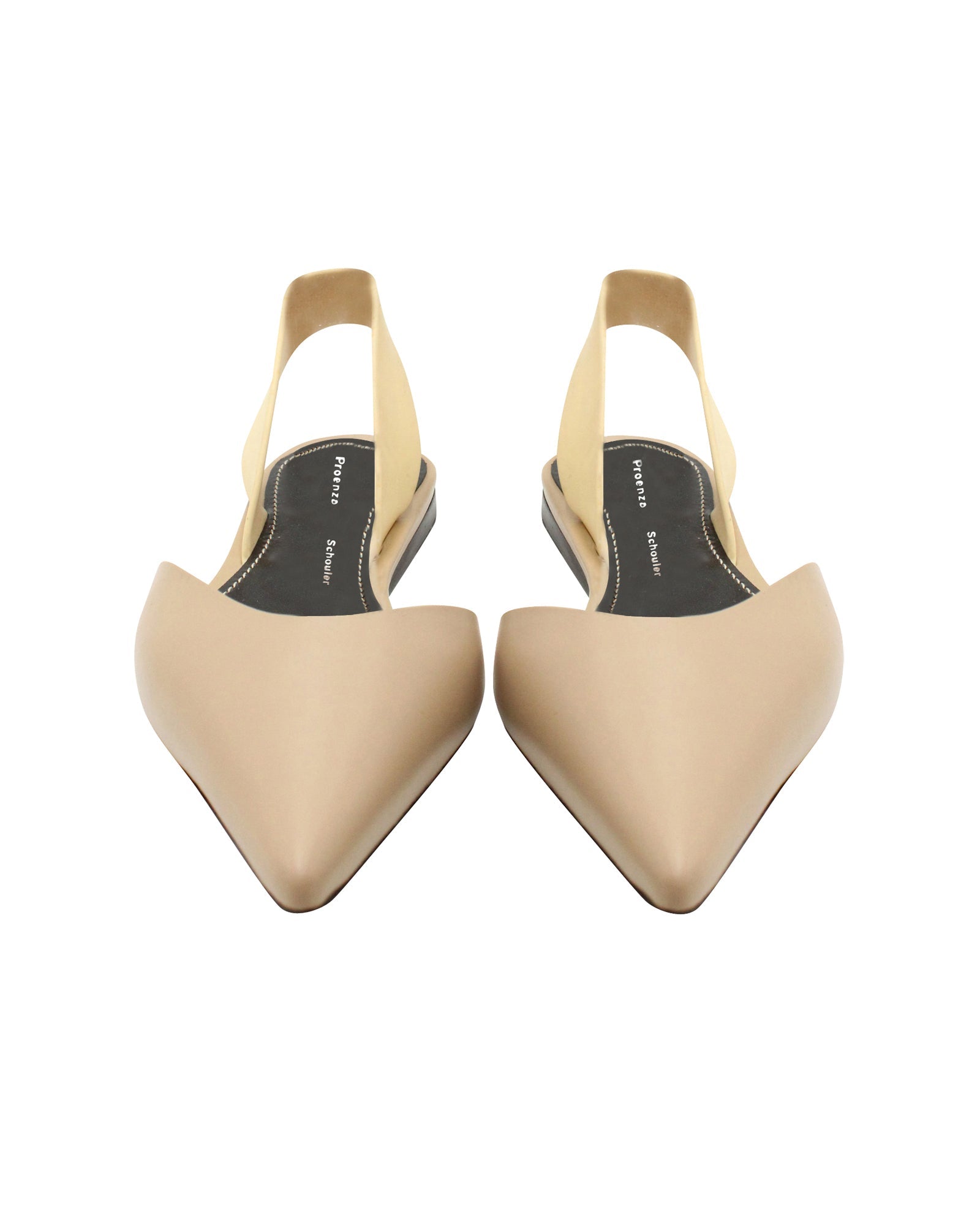 Proenza Schouler Slingback Pointed Flats in Beige Leather
