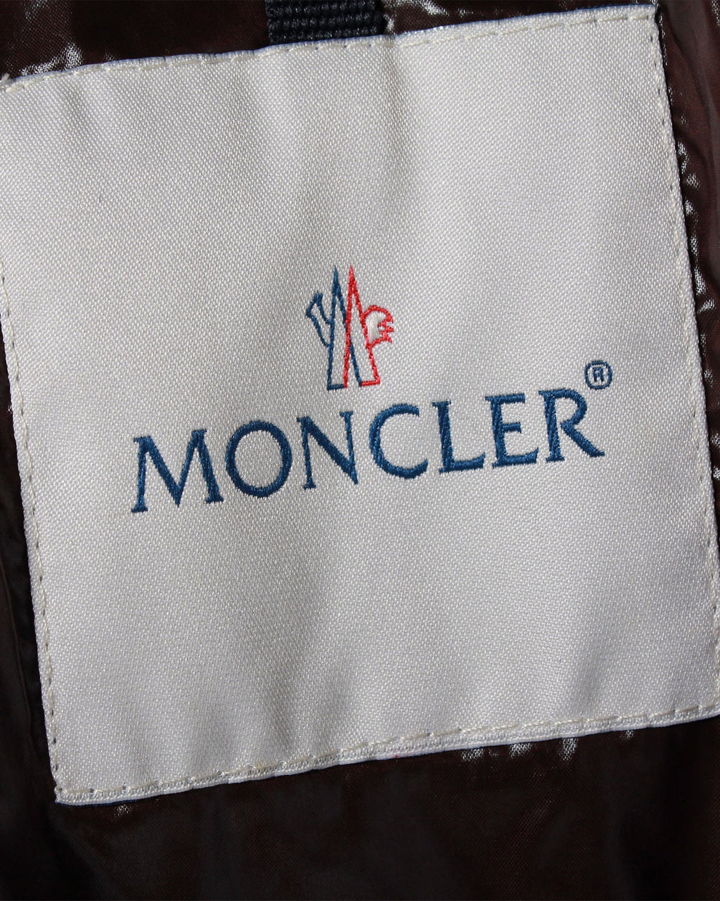 Moncler Puffed Long Coat in Brown Polyester