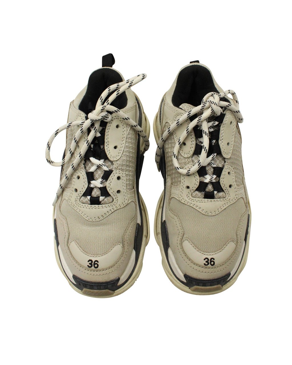 Women's Balenciaga Triple S Sneakers in Beige Polyester
