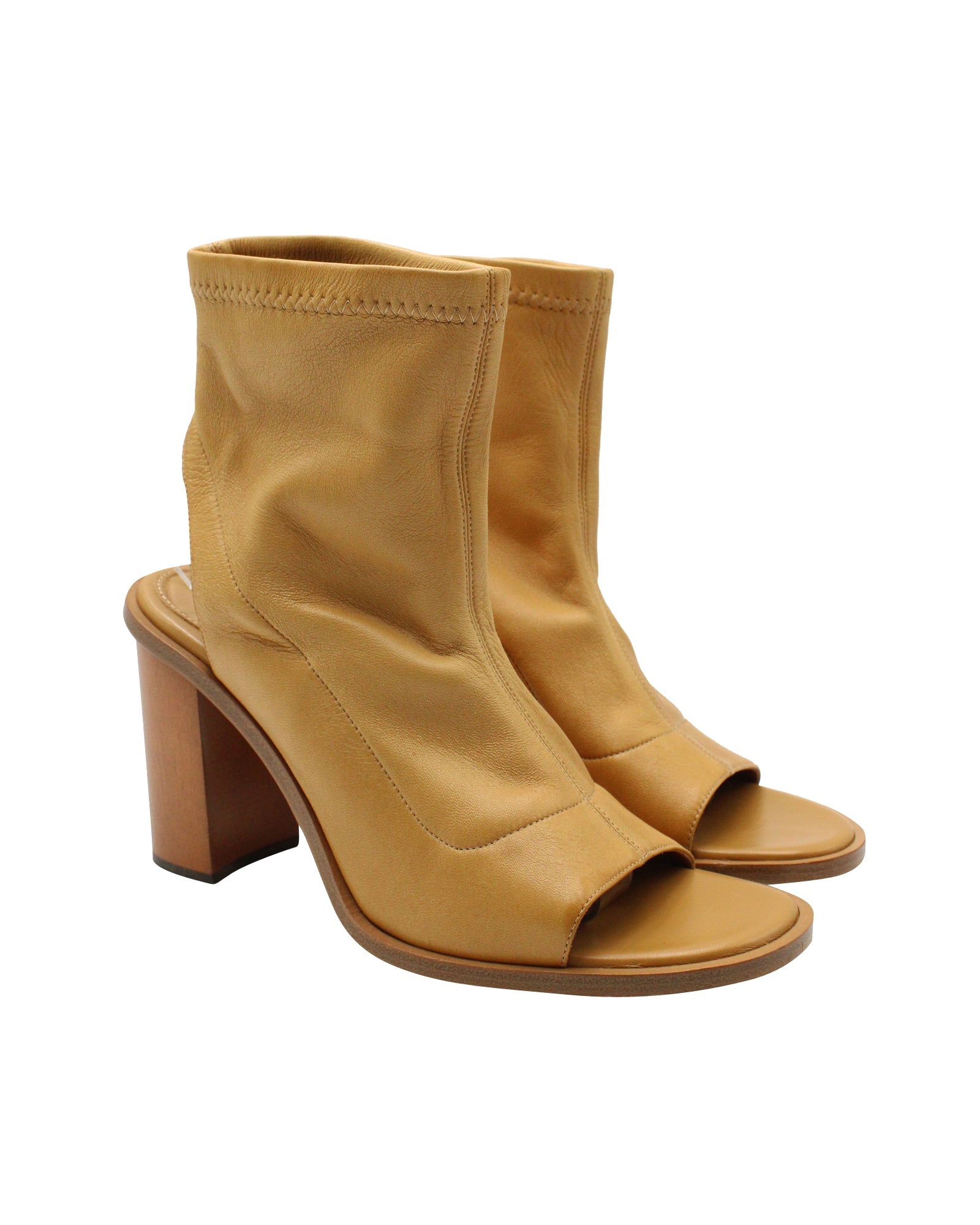 Women's Chloe Cut-Out Ankle Length Boots in Brown Leather