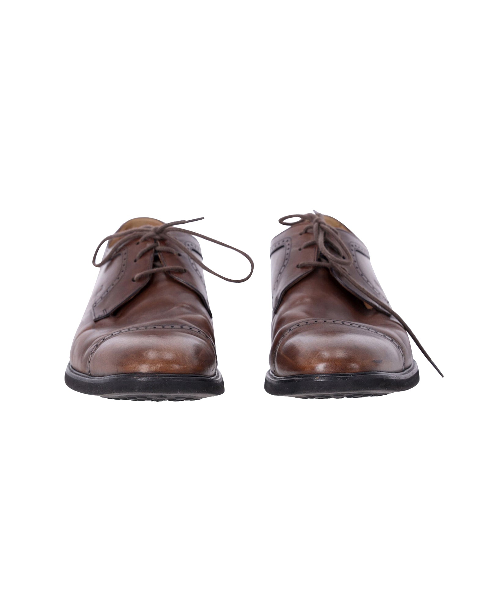 Men's Tod's Lace Up Derby Shoes in Brown Leather