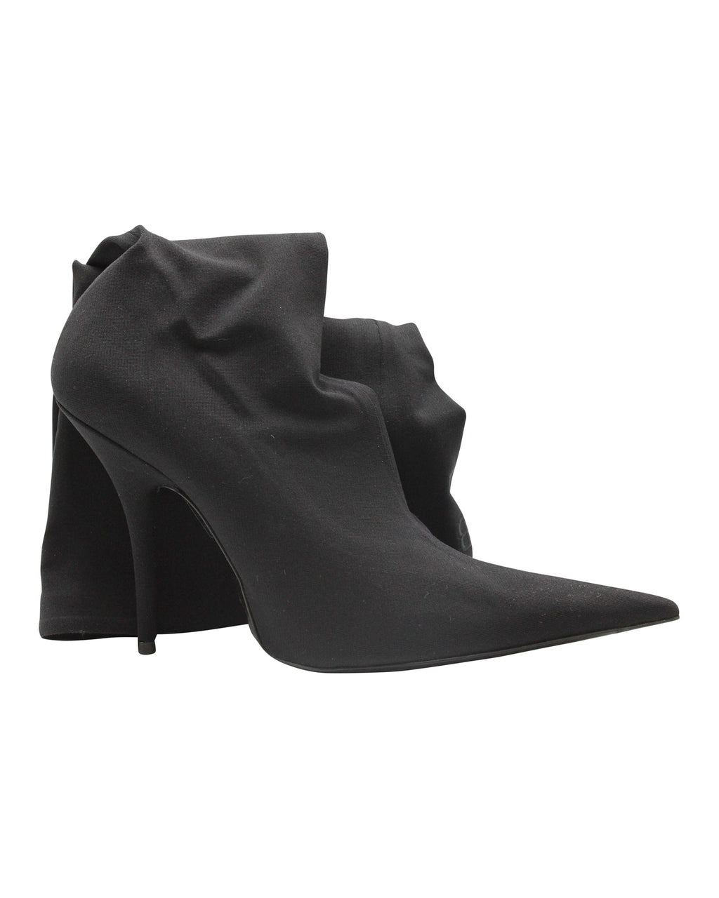 Women's Balenciaga Thigh-High Knife Boots in Black Polyamide