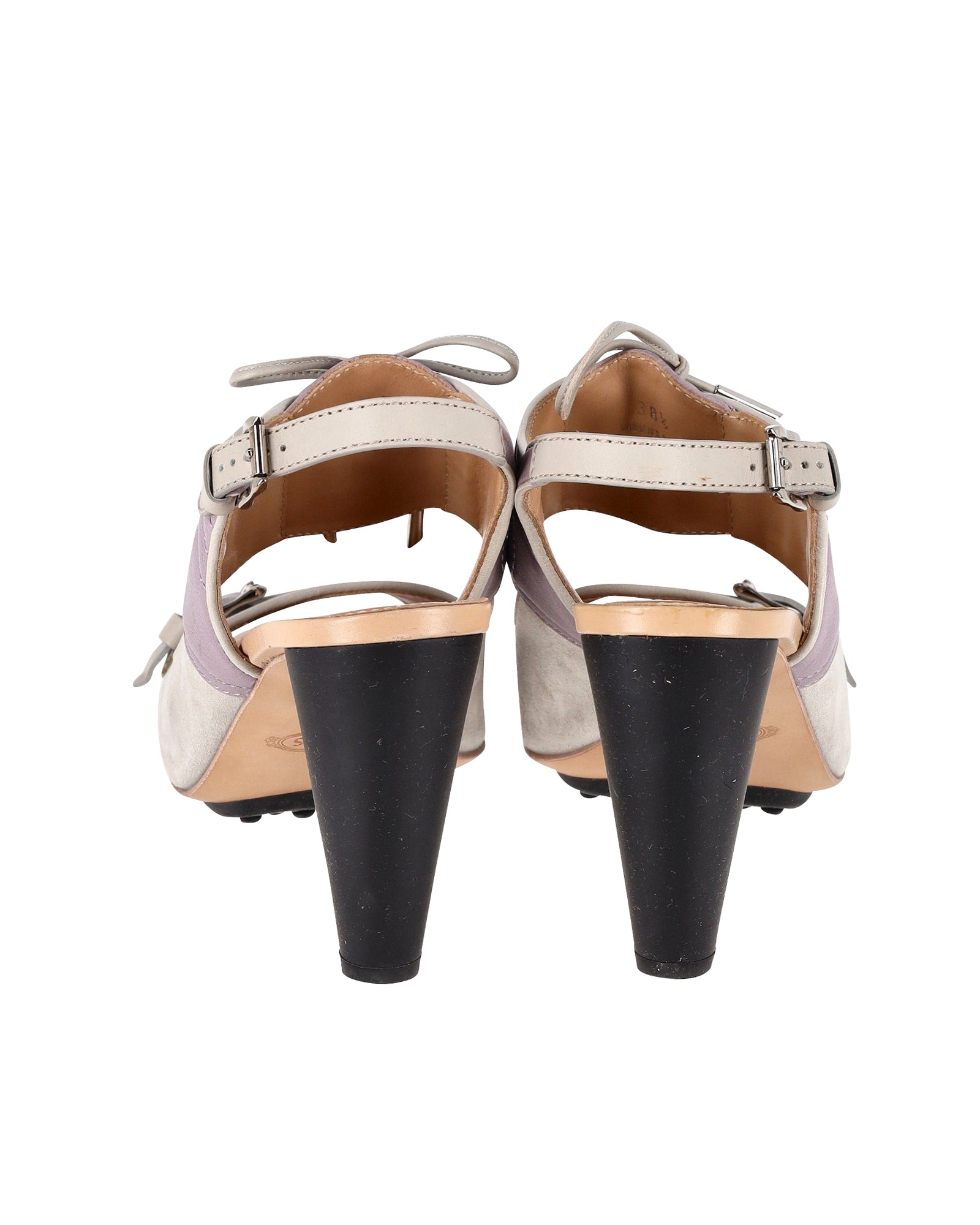 Women's Tod's High Heel Ankle Strap Sandals in Purple Suede