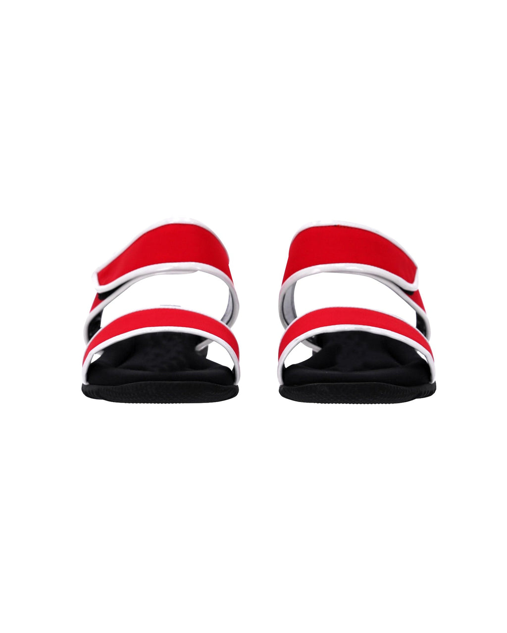 Women's Marni Hook-and-Loop Scuba Sandals in Red Synthetic Textile