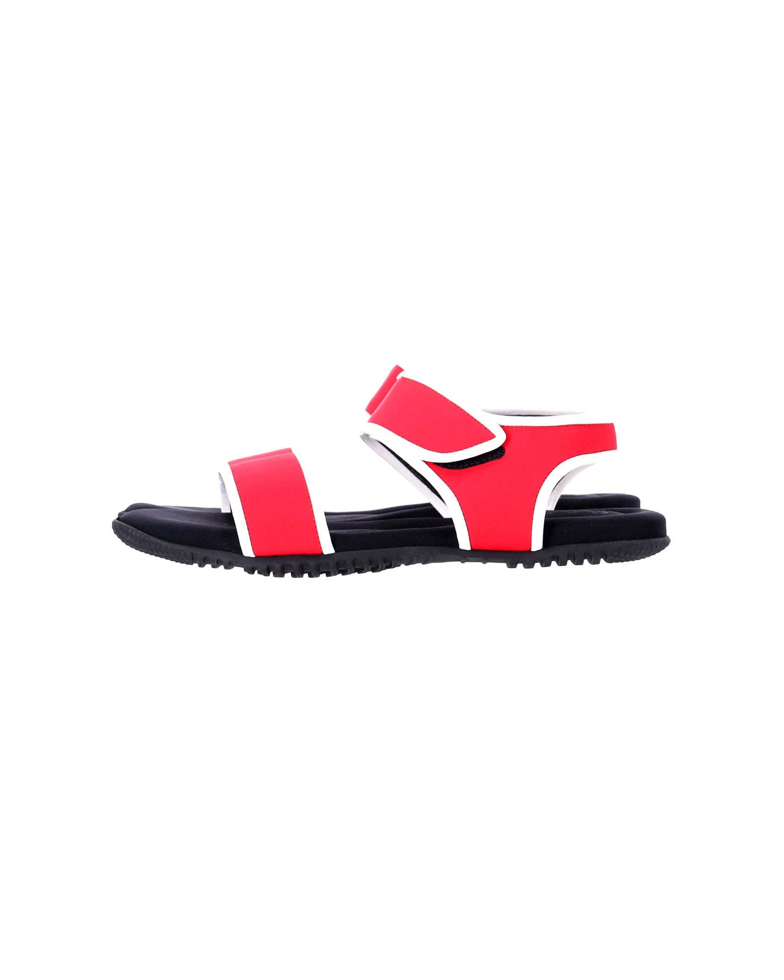 Women's Marni Hook-and-Loop Scuba Sandals in Red Synthetic Textile