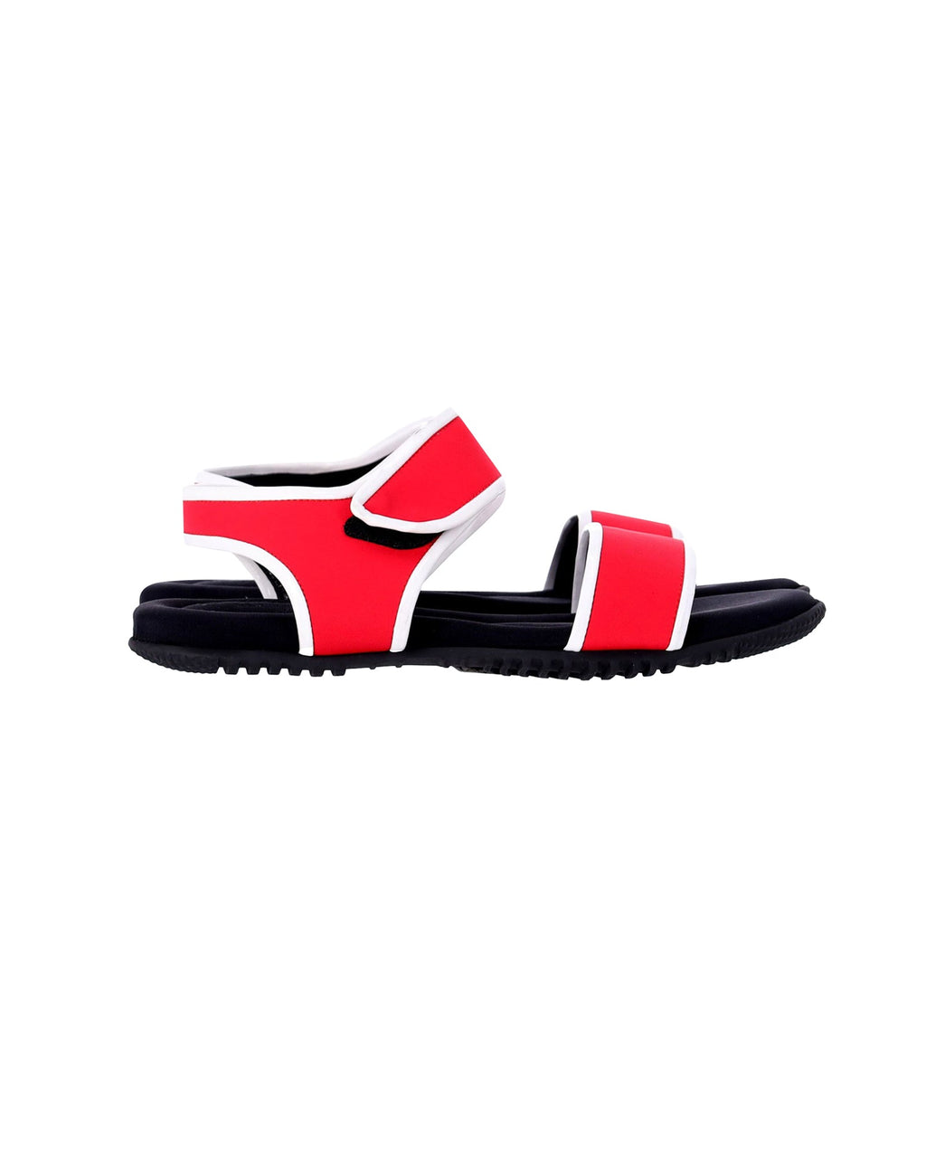 Women's Marni Hook-and-Loop Scuba Sandals in Red Synthetic Textile