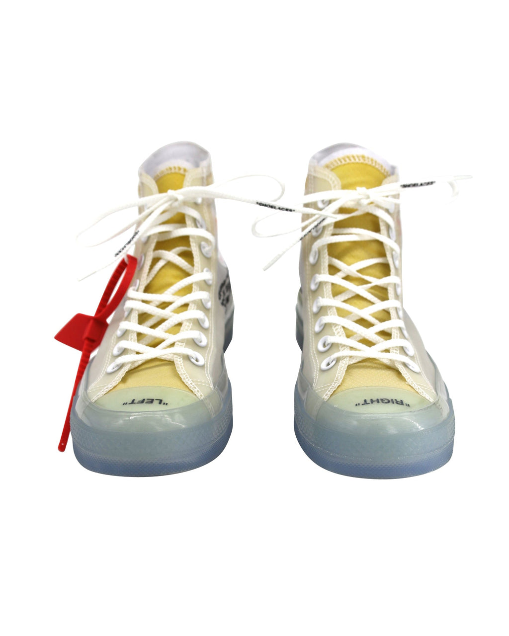 Men's Off-White x Converse Chuck 70 "Vulcanized" High-top Sneakers in White/Clear Synthetic Textile