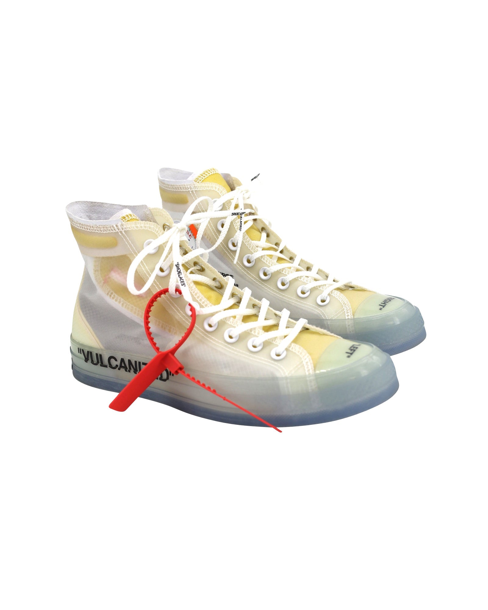 Men's Off-White x Converse Chuck 70 "Vulcanized" High-top Sneakers in White/Clear Synthetic Textile