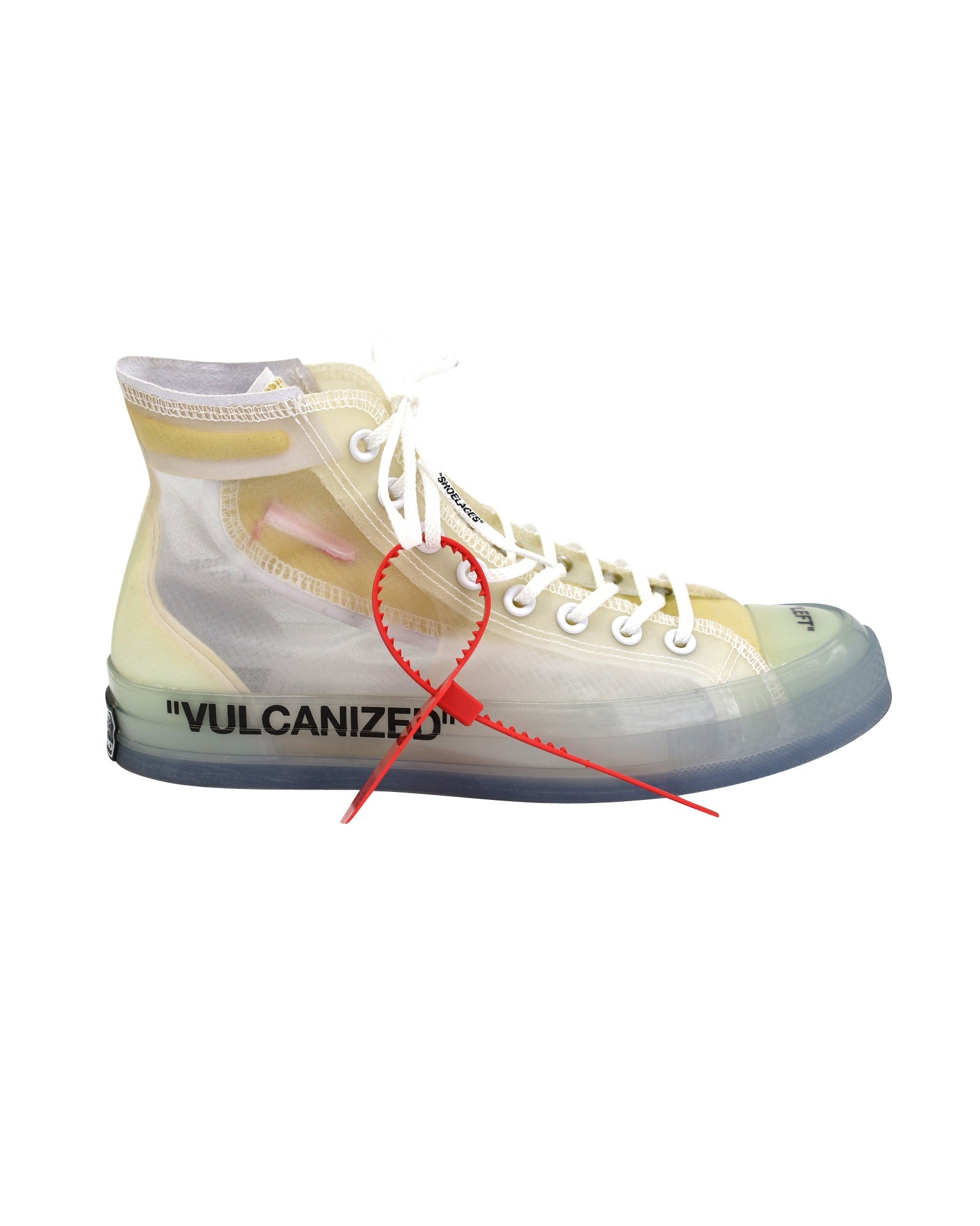 Men's Off-White x Converse Chuck 70 "Vulcanized" High-top Sneakers in White/Clear Synthetic Textile