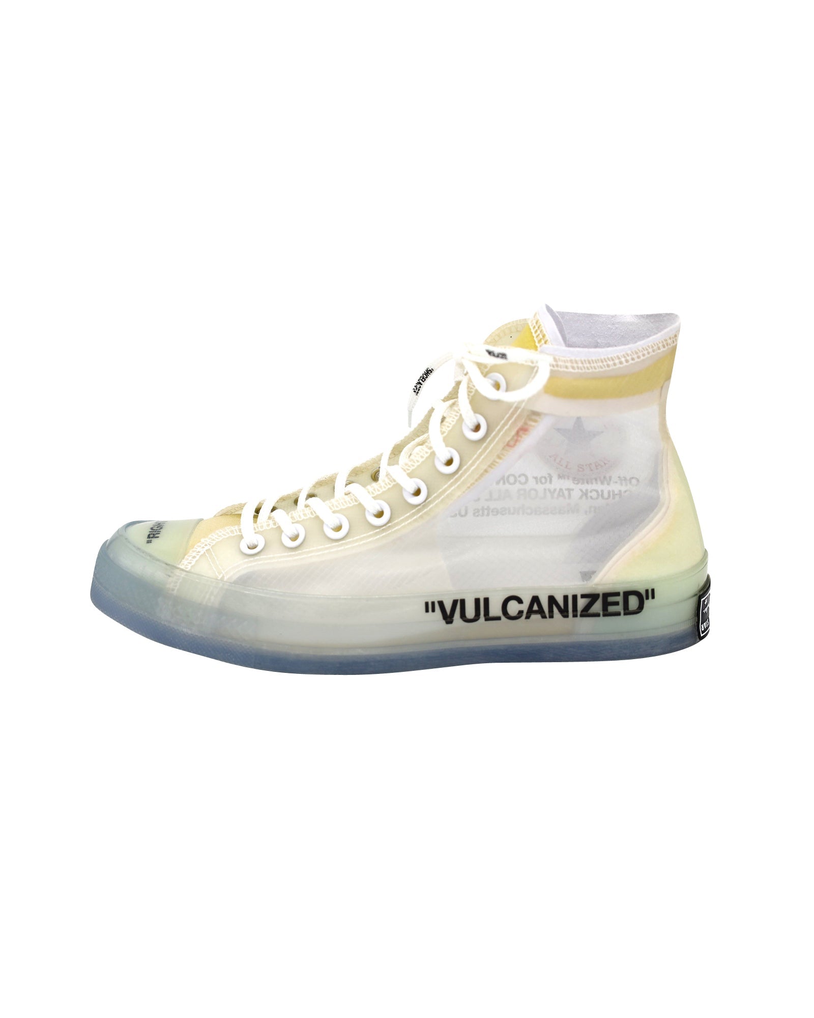 Men's Off-White x Converse Chuck 70 "Vulcanized" High-top Sneakers in White/Clear Synthetic Textile