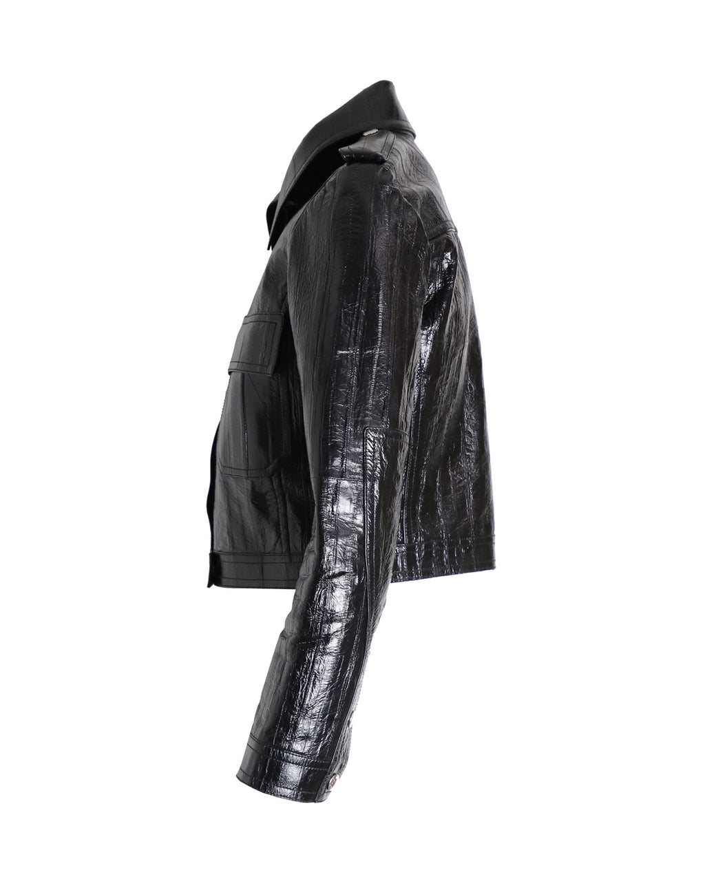 Louis Vuitton Cropped Jacket in Black Leather