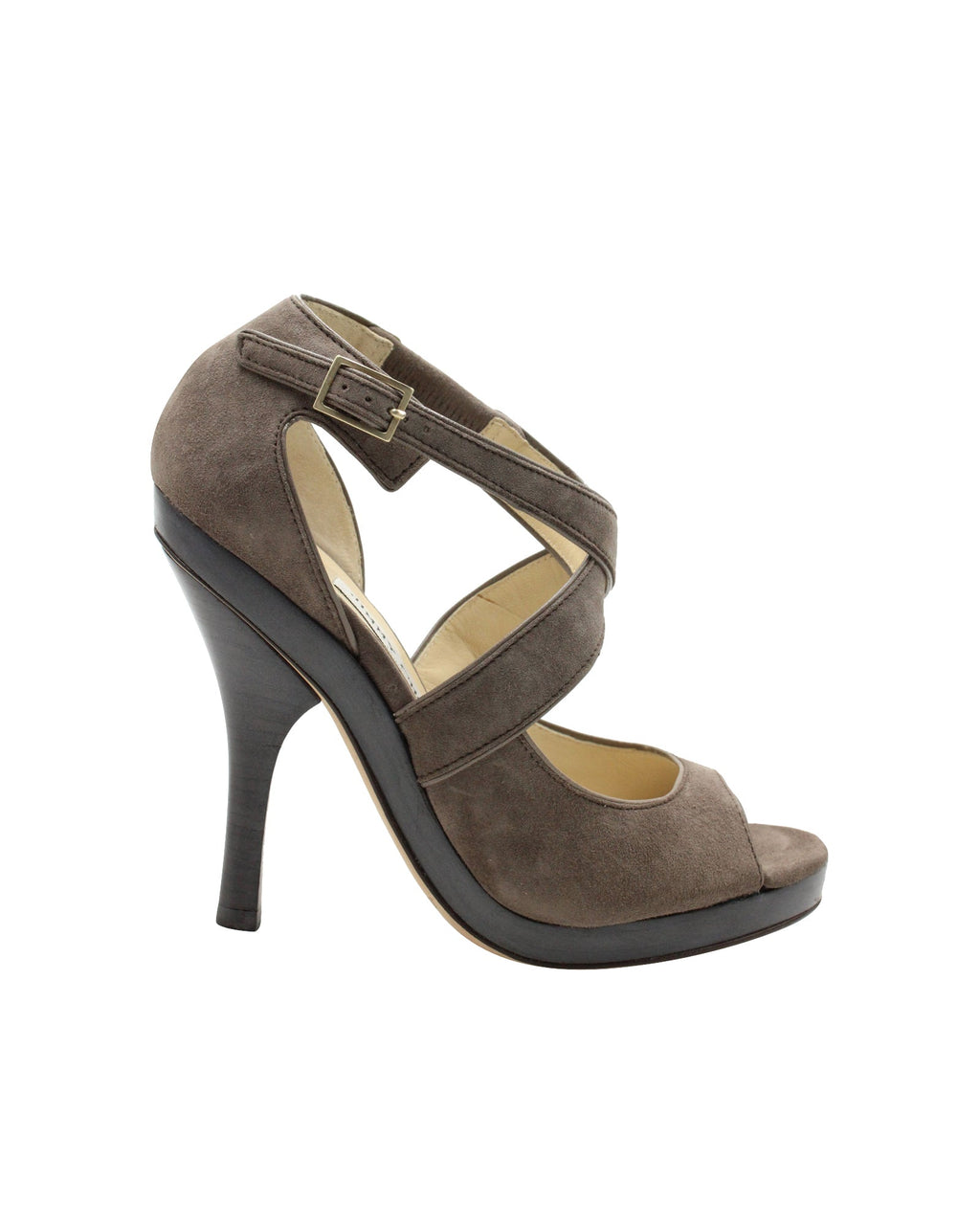 Women's Jimmy Choo Criscross Sandals in Grey Suede