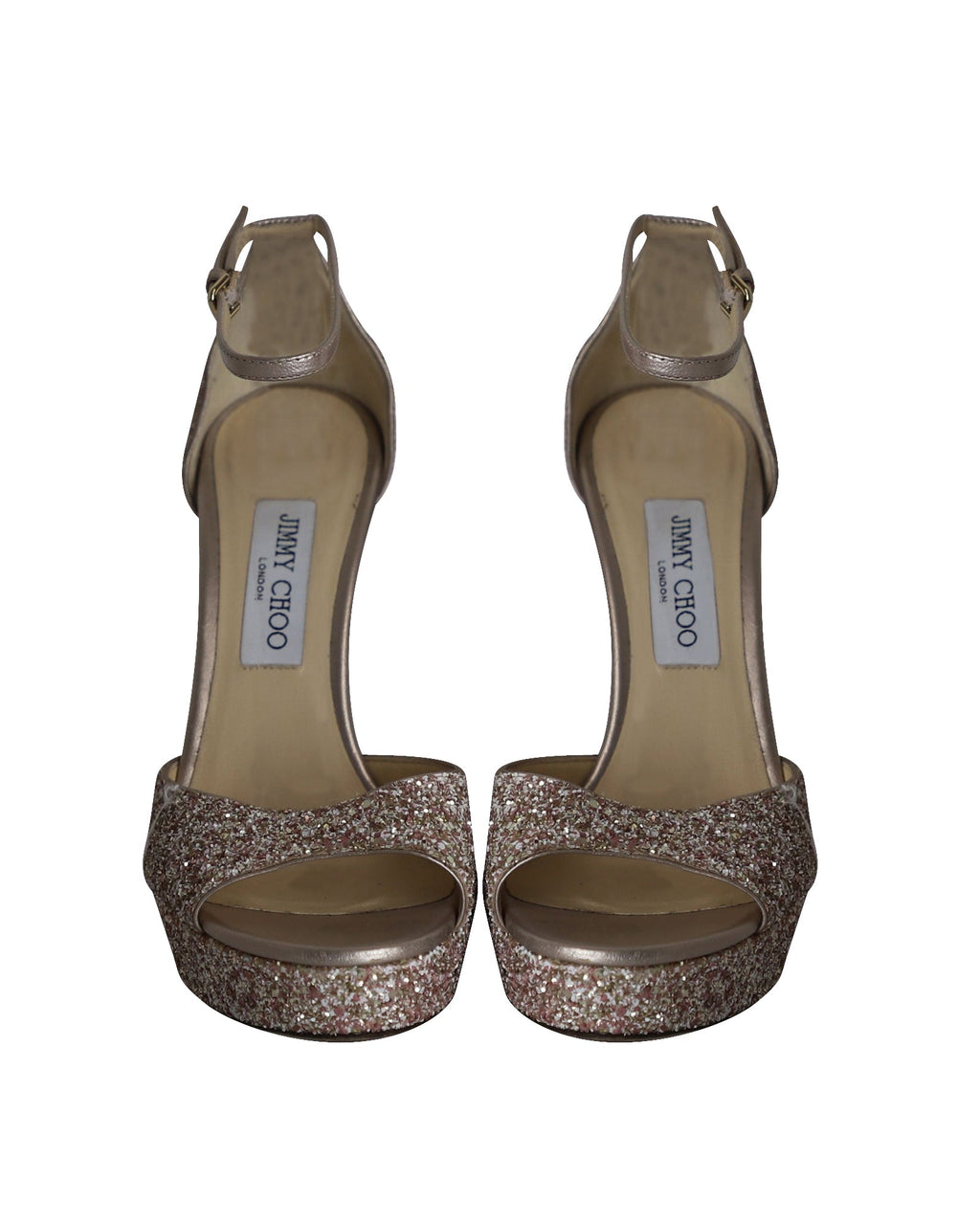 Women's Jimmy Choo Platform Sandals in Pink Glitter