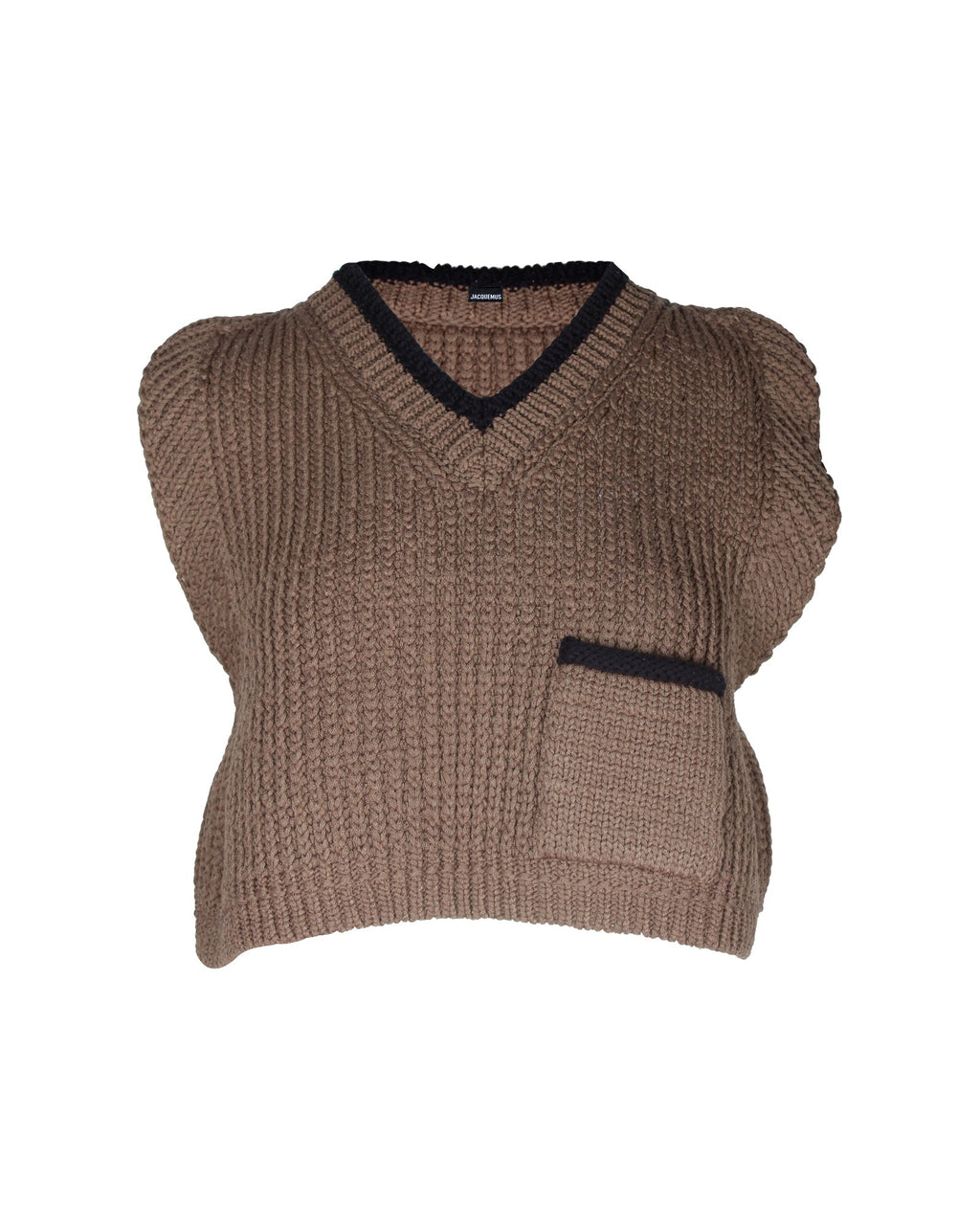 Jacquemus Sleeveless Knit Top In Brown Acrylic