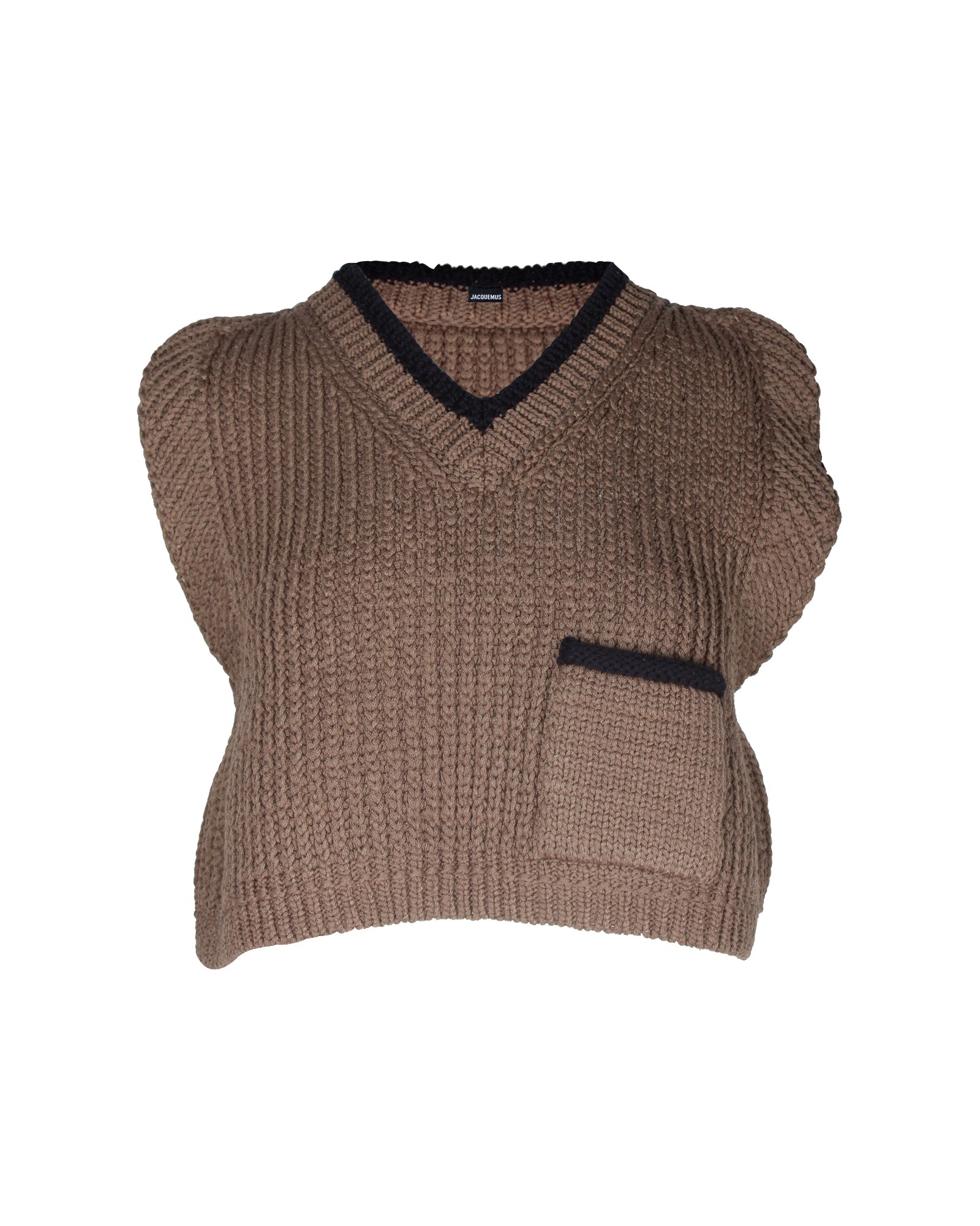 Jacquemus Sleeveless Knit Top In Brown Acrylic