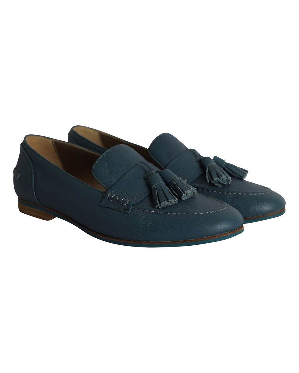 Lanvin Tassel Loafers in Blue Leather
