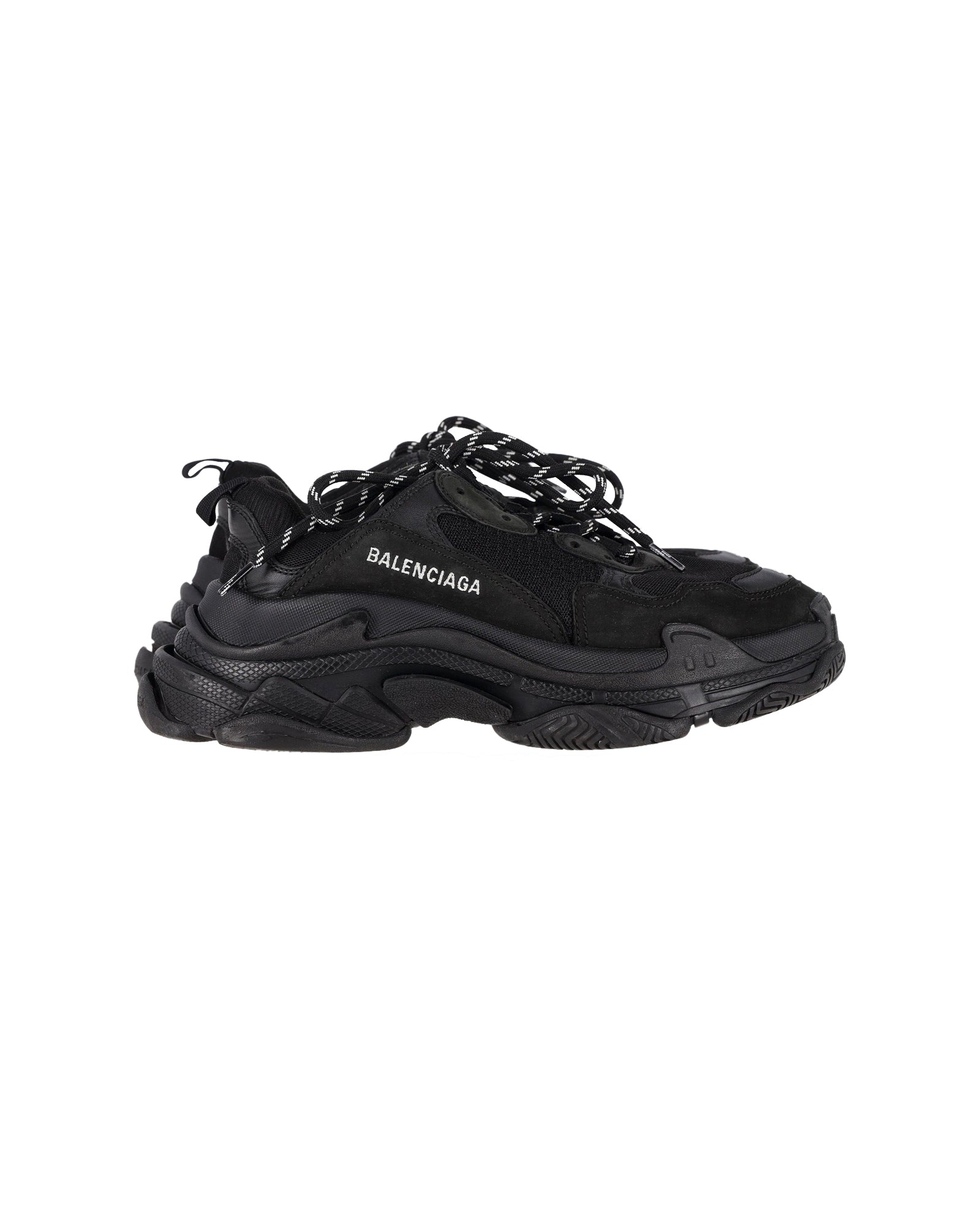 Women's Balenciaga Triple S Sneakers in Black Polyester