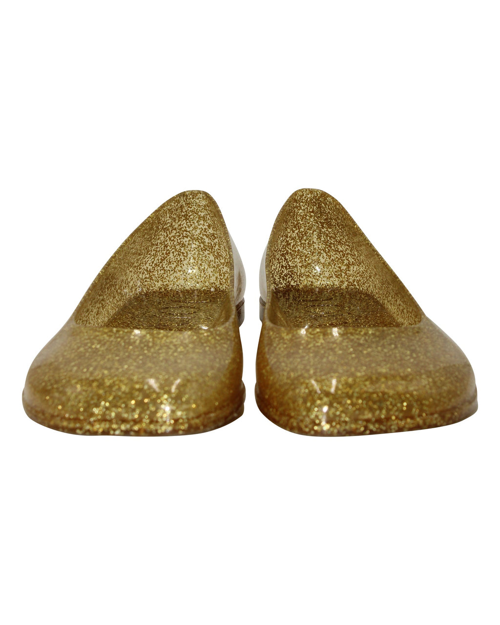 Women's Loewe + Paula's Ibiza Glittered Ballet Flats in Gold PVC