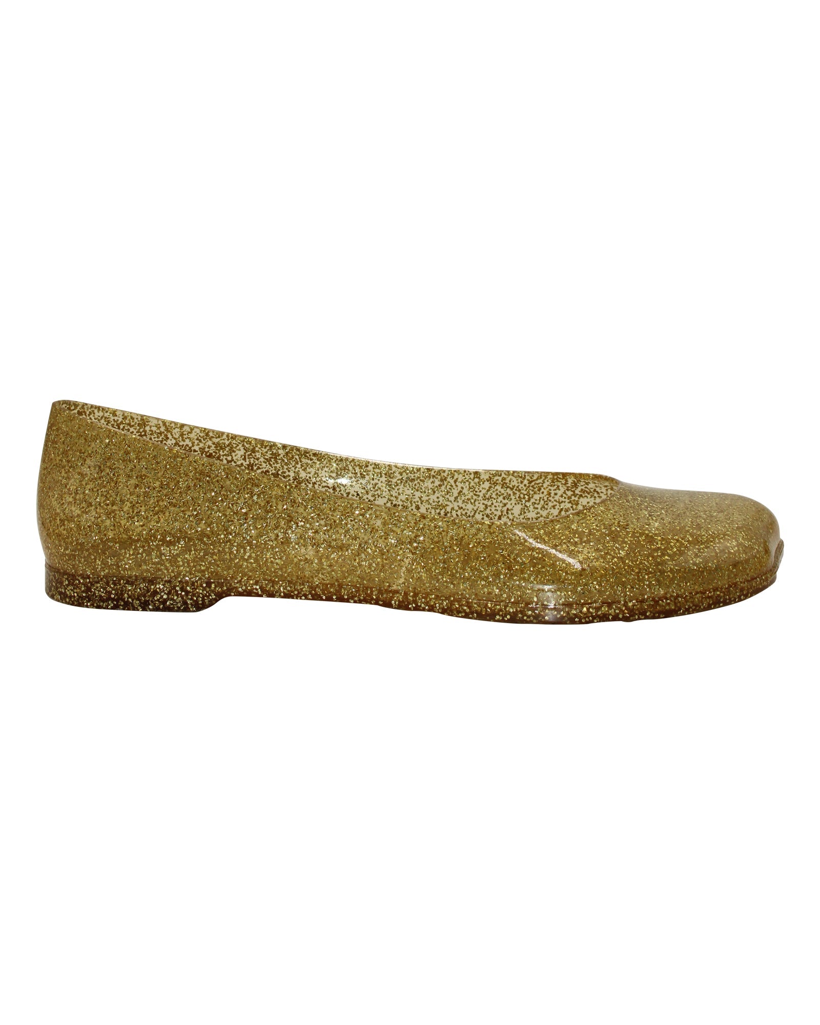 Women's Loewe + Paula's Ibiza Glittered Ballet Flats in Gold PVC