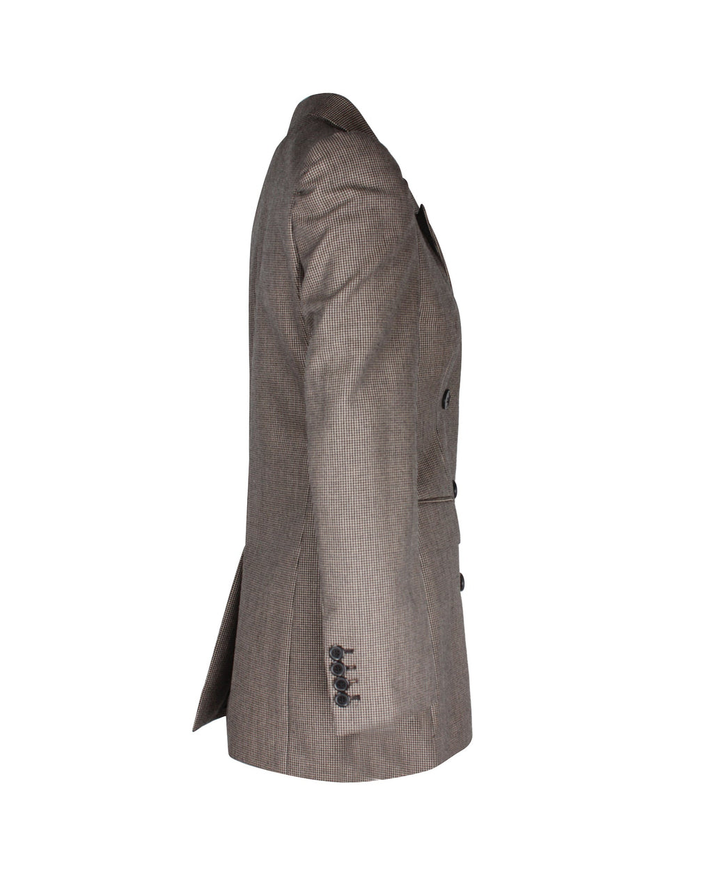 Dries Van Noten Bow Double Breasted Tweed Blazer In Brown Wool