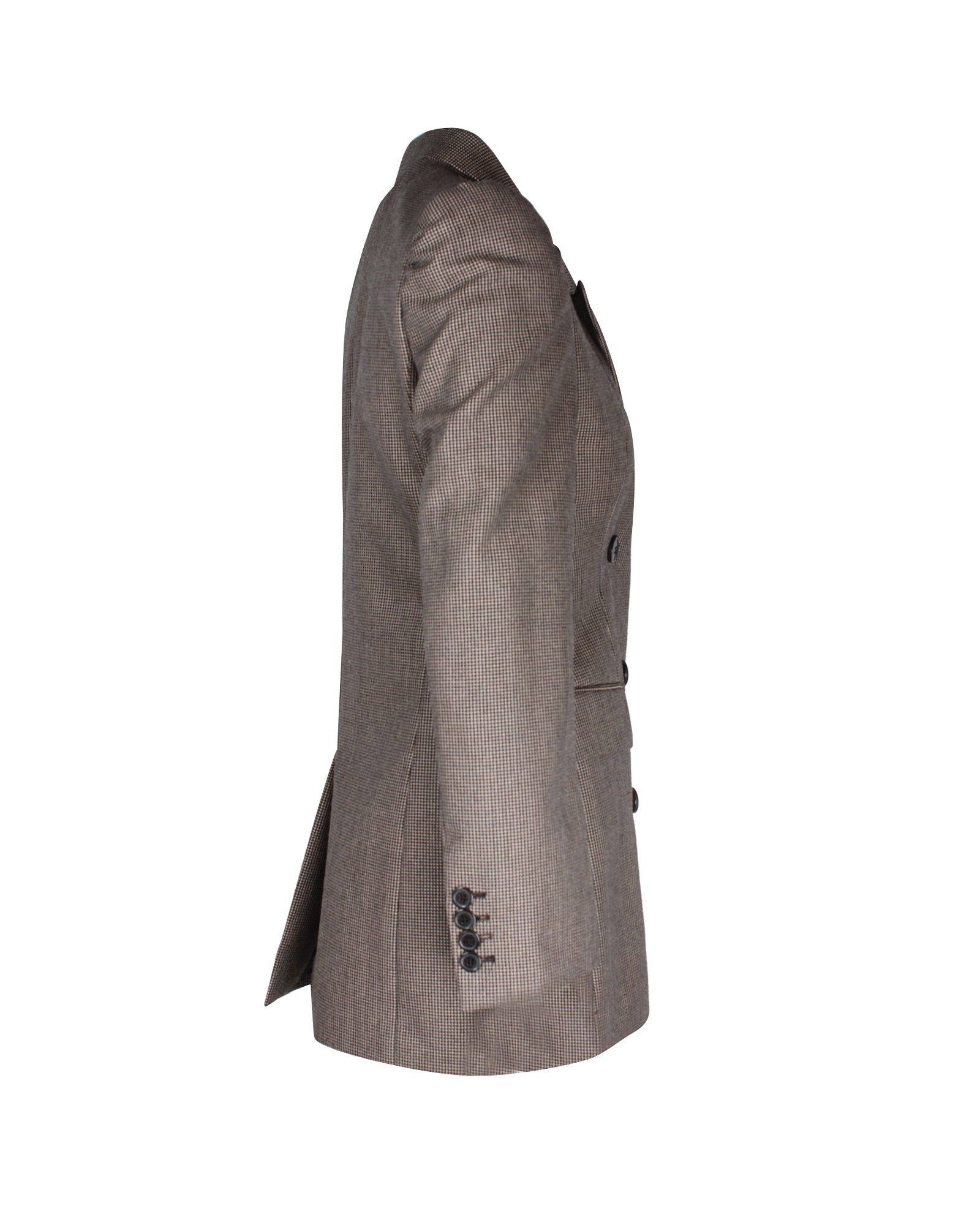 Dries Van Noten Bow Double Breasted Tweed Blazer In Brown Wool