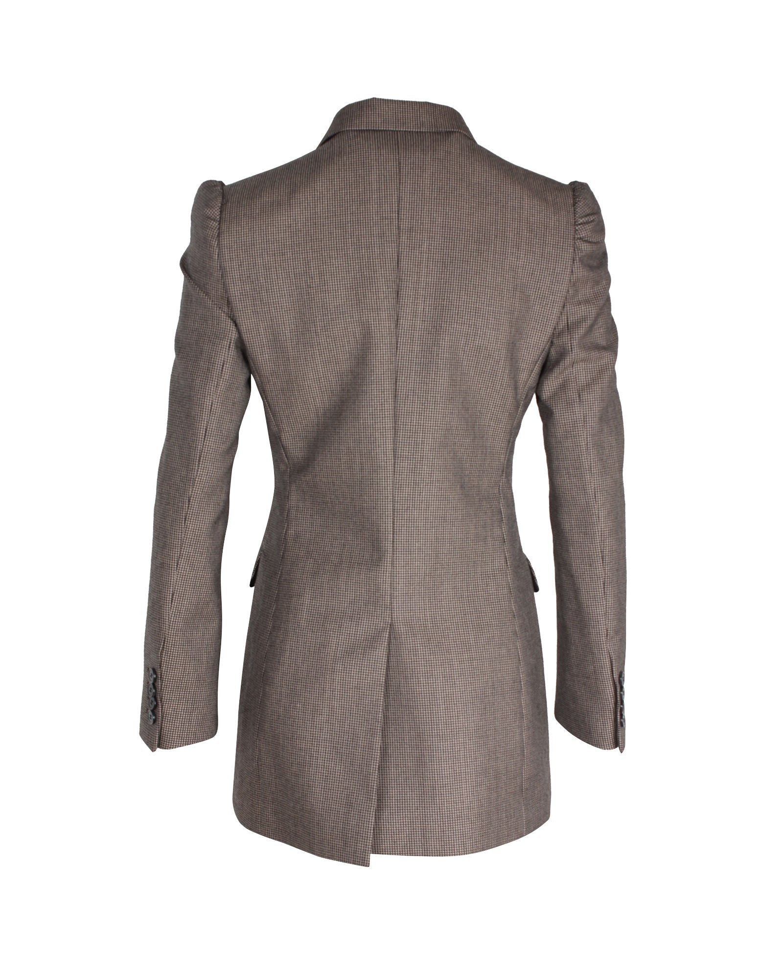 Dries Van Noten Bow Double Breasted Tweed Blazer In Brown Wool