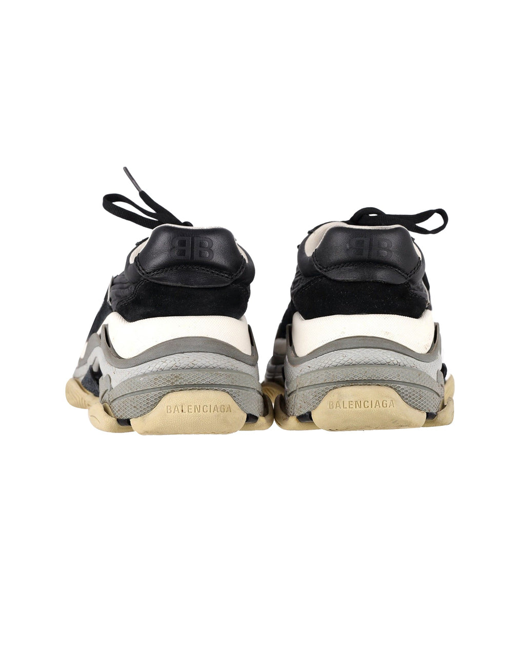 Men's Balenciaga Triple S Sneakers in Black and Burgundy Suede