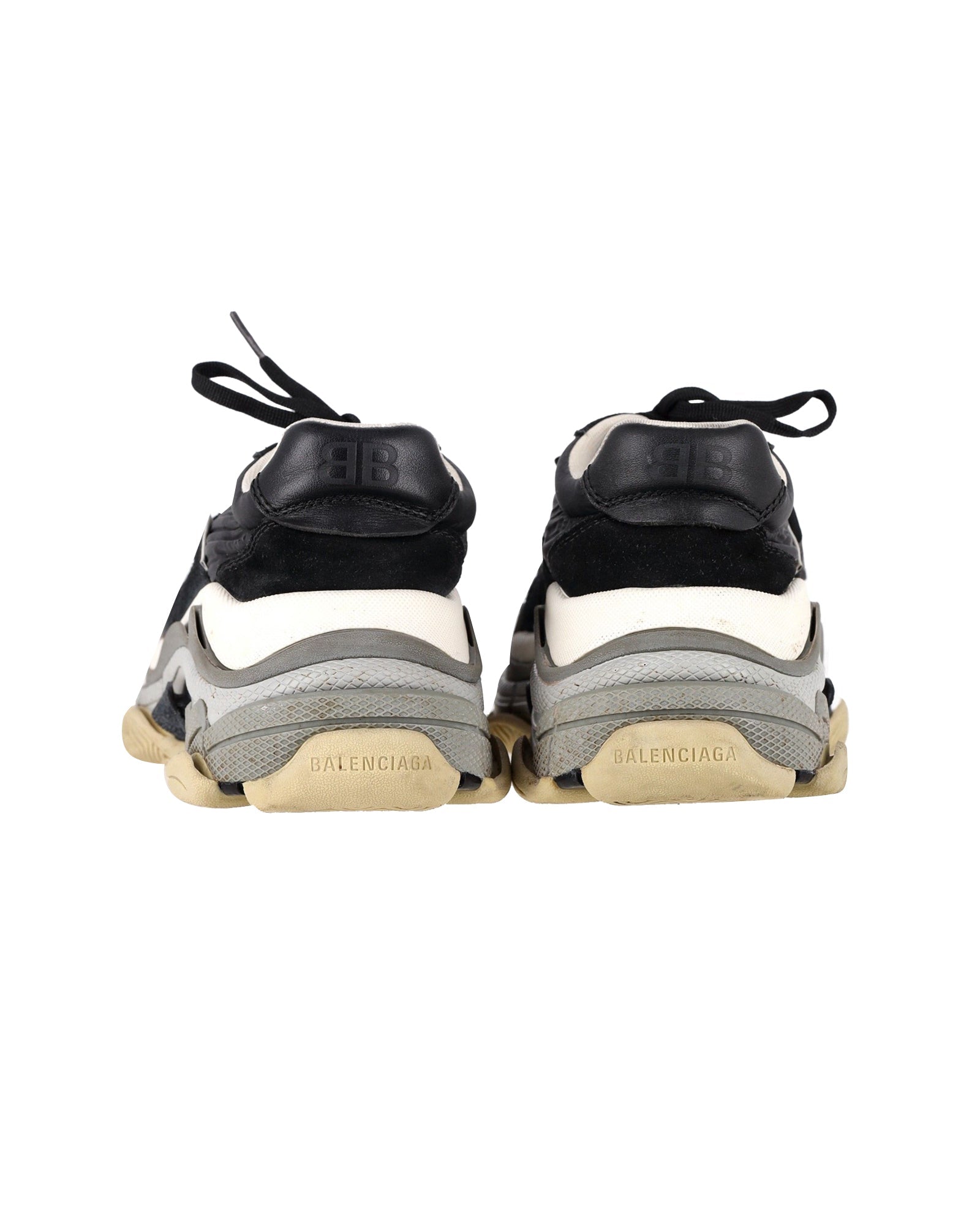 Men's Balenciaga Triple S Sneakers in Black and Burgundy Suede