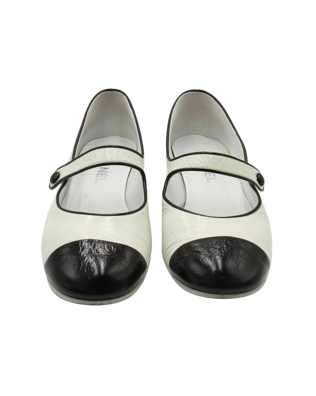 Chanel Cap Toe Mary Janes in White Leather