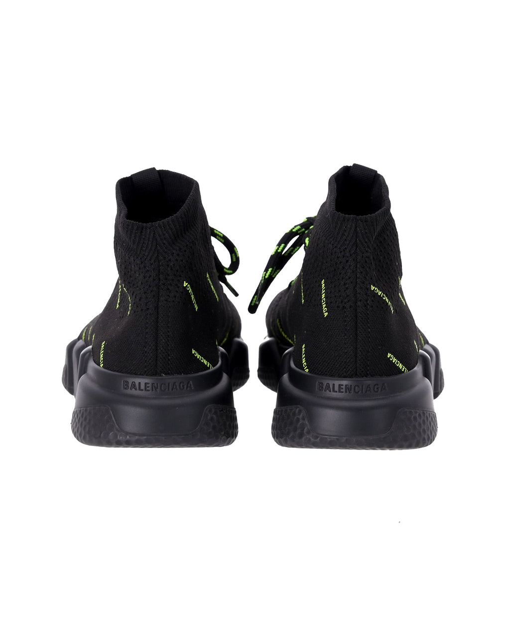 Men's Balenciaga Speed Lace-Up All Over Print Sneakers in Black Polyester