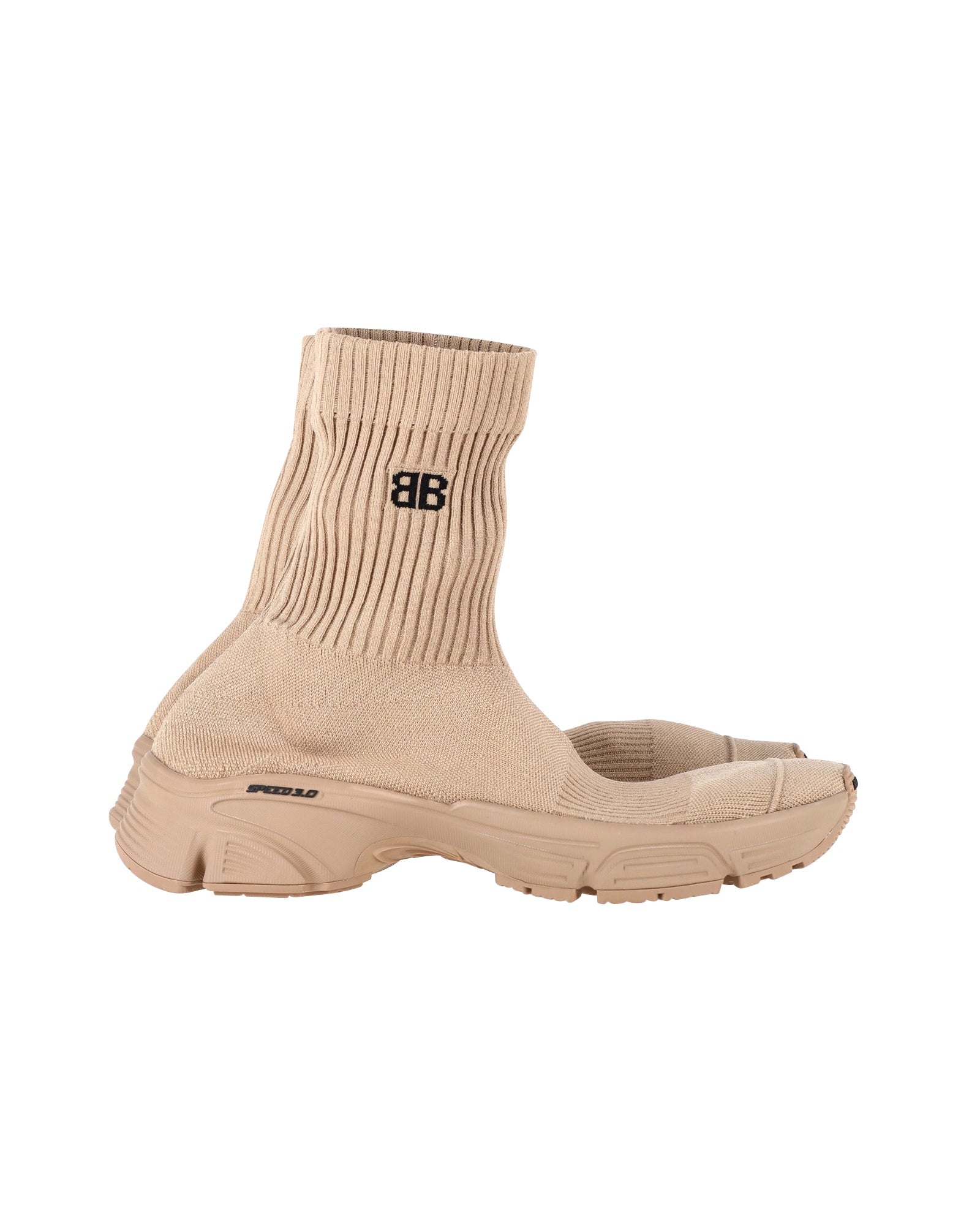 Women's Balenciaga 3.0 Sock Sneakers in Beige Polyester